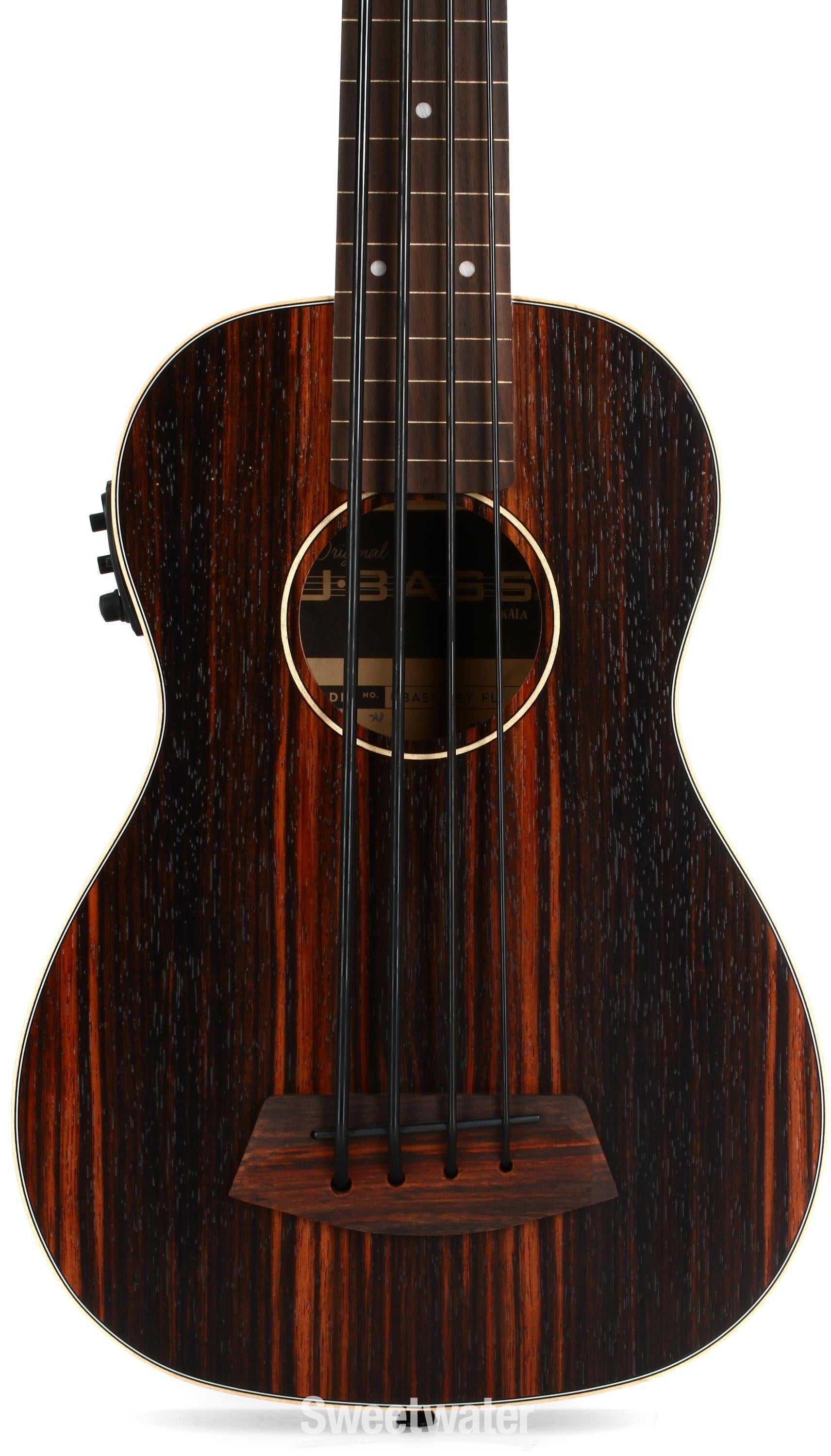 Kala U-Bass Fretless Acoustic-Electric Bass Ukulele - Striped