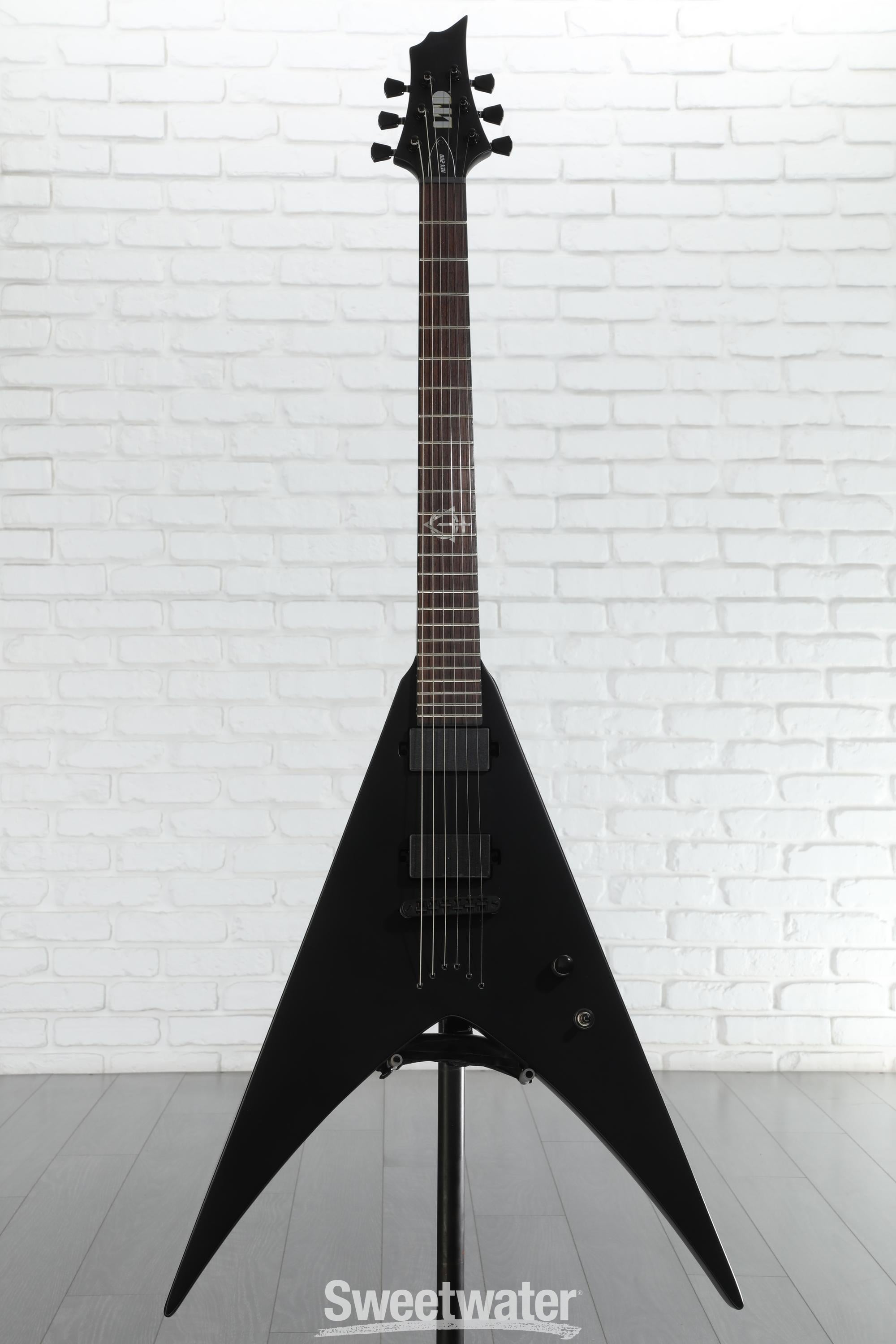 ESP LTD Nergal HEX-200 Signature Electric Guitar - Black Satin