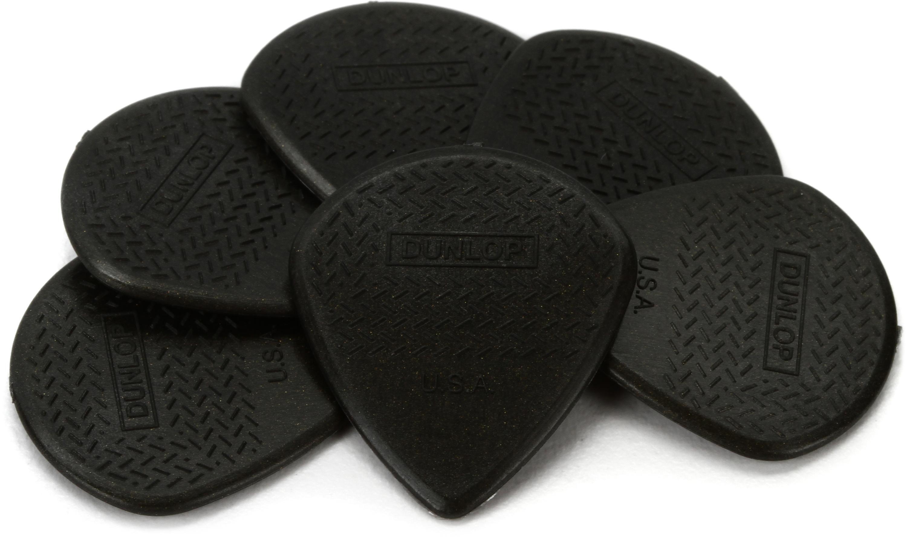 Fiber　Picks　1.38mm　Max-Grip　Dunlop　(6-pack)　471P3C　Jazz　Carbon　Black　III　Guitar　Sweetwater