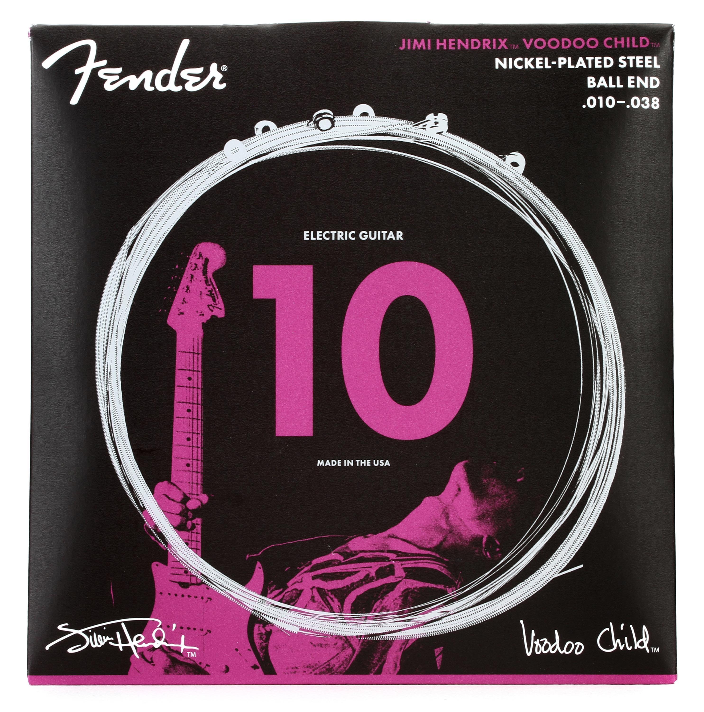 Fender Hendrix Voodoo Child Ball End Nickel Plated Steel Electric Guitar  Strings - .010-.038