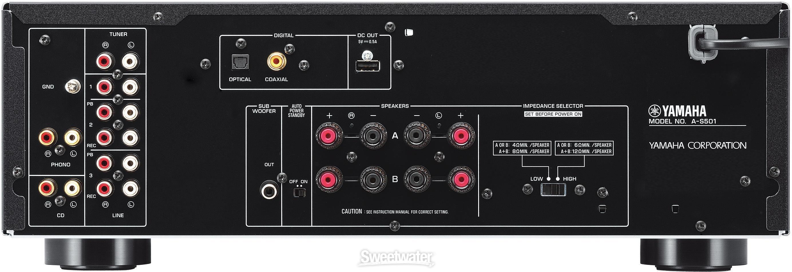 Yamaha A-S501 85-watt 2-channel Stereo Integrated Amplifier - Silver