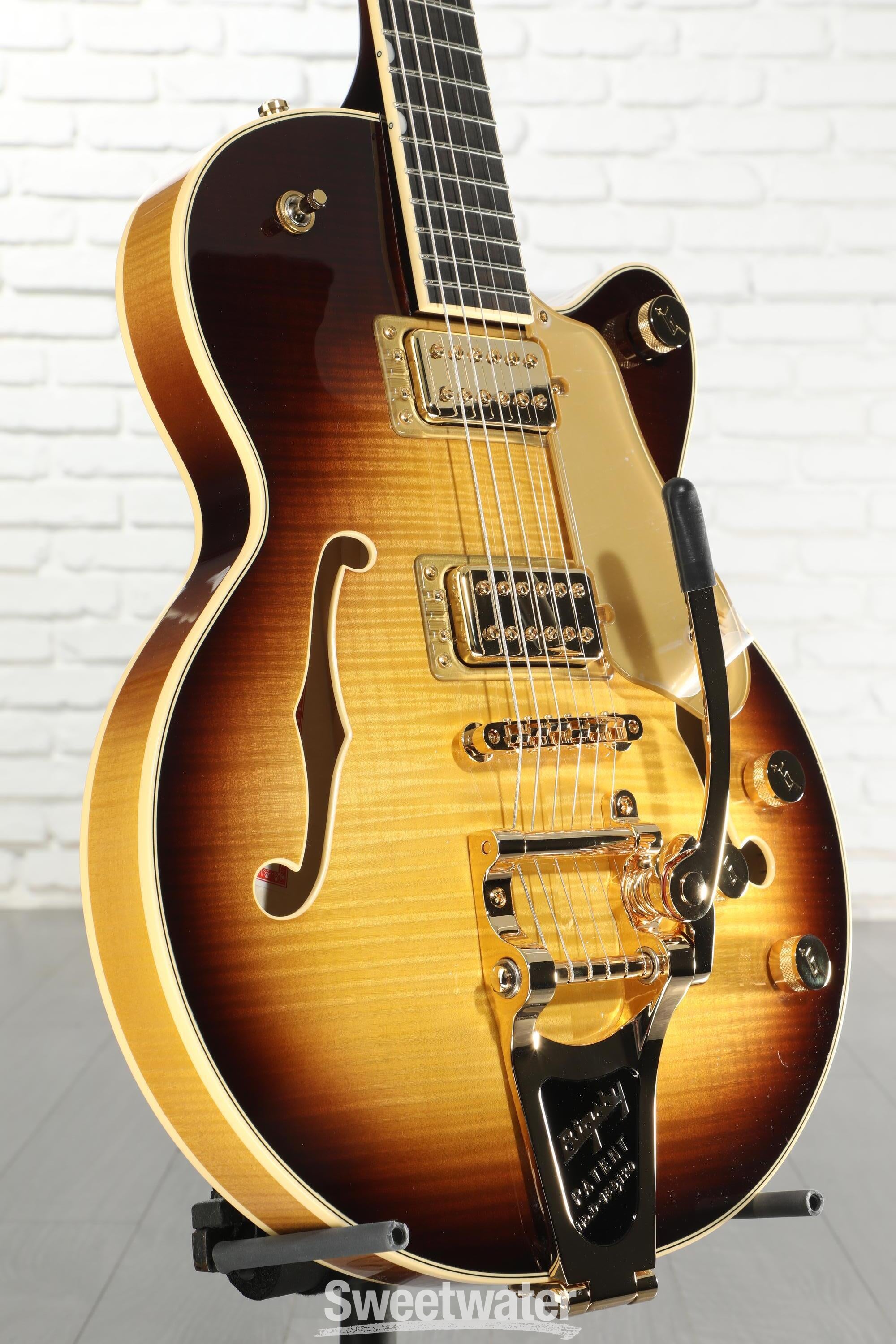 Photo of Gretsch Broadkaster Jr. LX Figured Semi-hollowbody Electric Guitar - Caramel Dawn