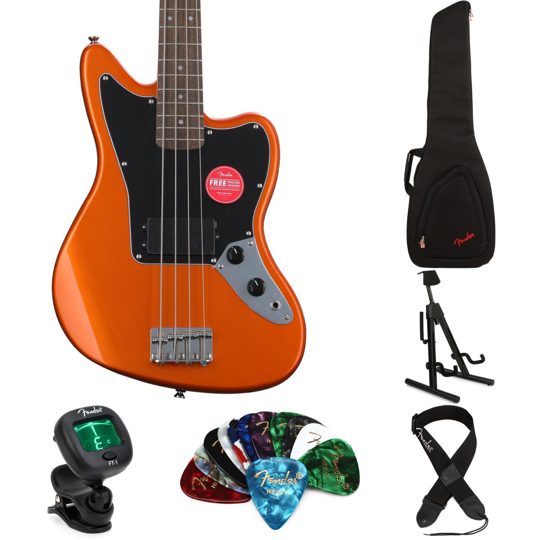 Squier Affinity Series Jaguar Bass H Essentials Bundle