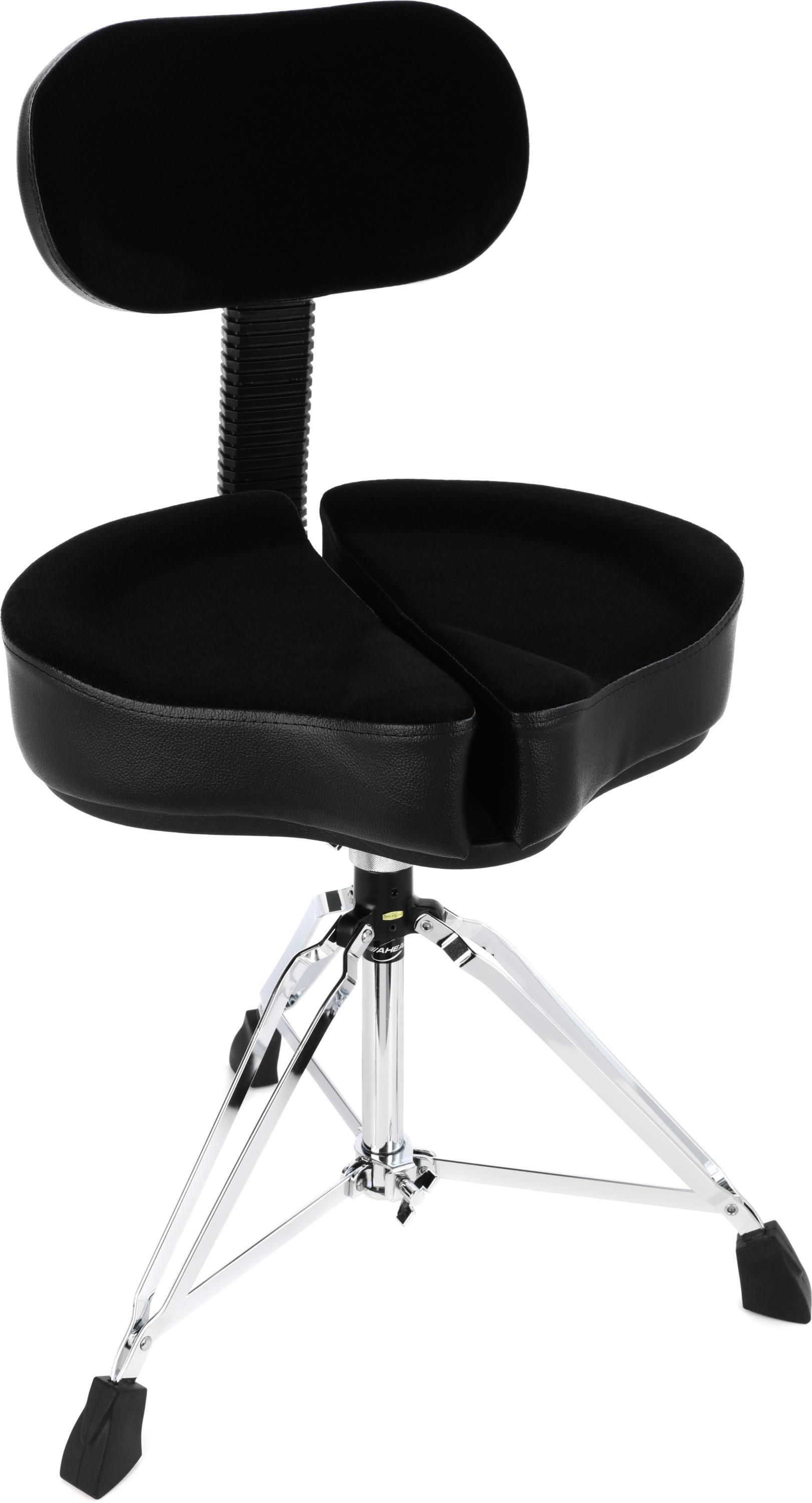 Ahead SpinalG 3leg Drum Throne with Saddle Seat and Backrest Black