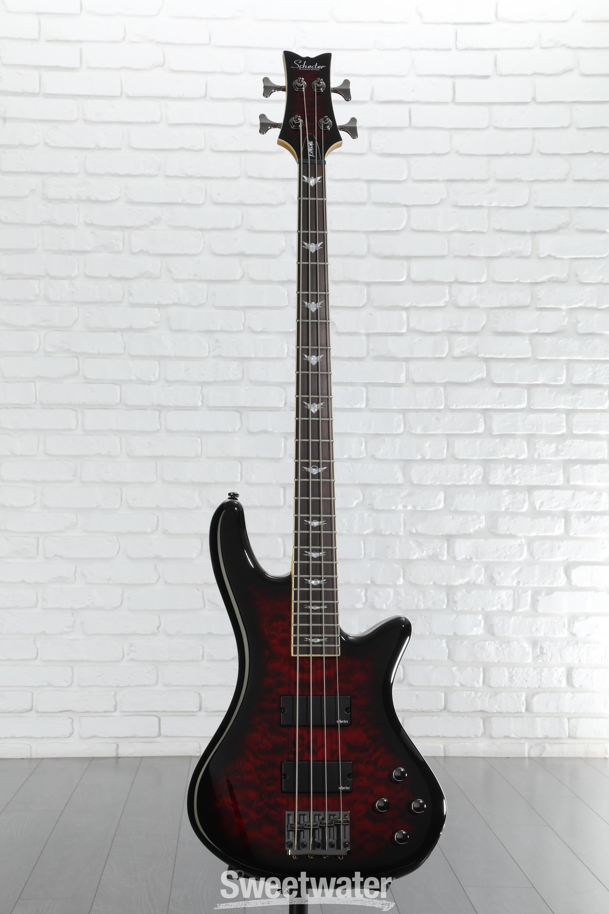 【美品】schecter extreme 4 超良杢個体 Schecter Stiletto Extreme 4 Bass Guitar - Black Cherry