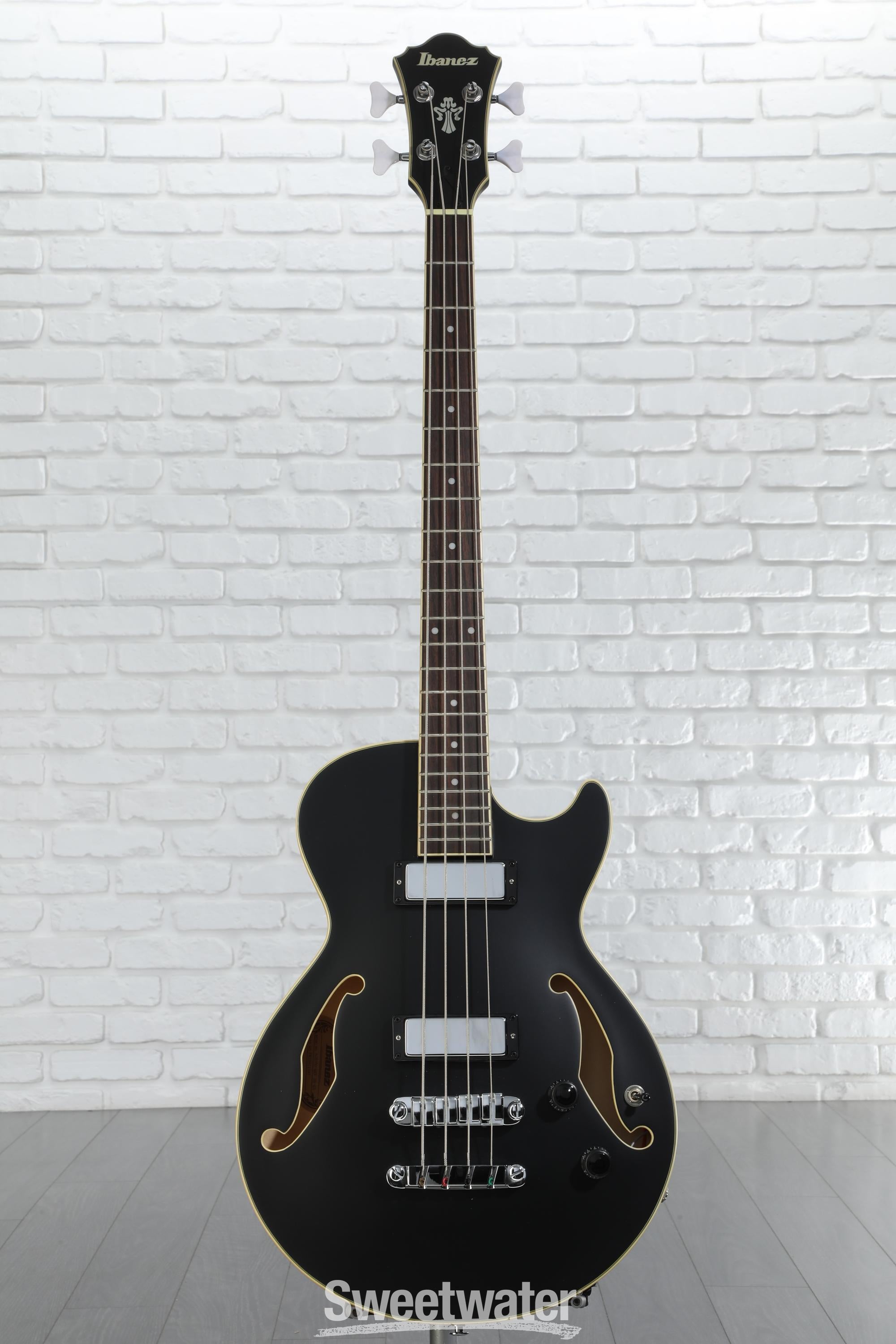 Ibanez AGB200 Semi-hollow Bass Guitar - Black Flat | Sweetwater