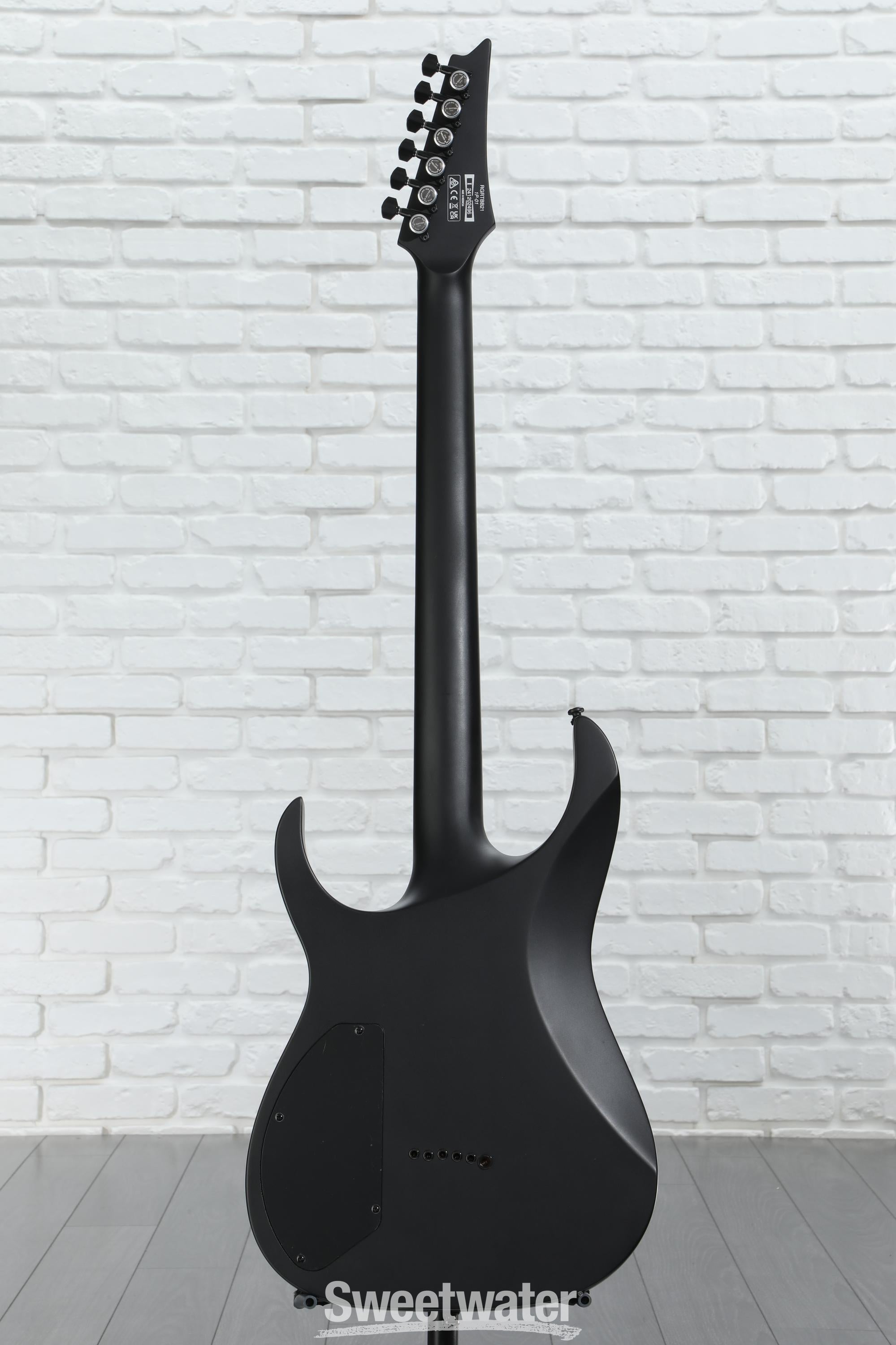 Ibanez Iron Label RG Baritone - Black Flat | Sweetwater