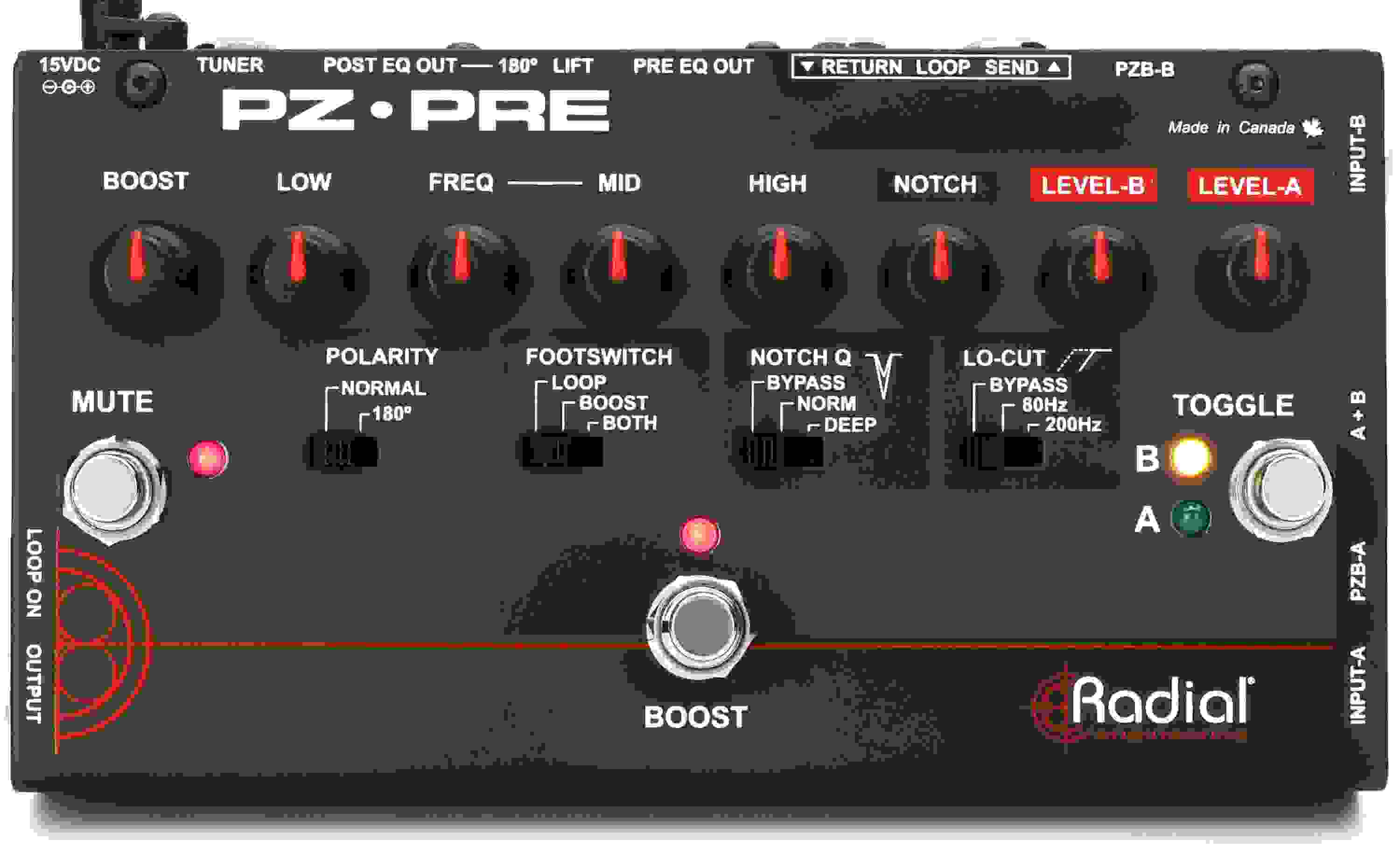 Radial PZ-Pre 2-channel Acoustic Instrument Preamp Pedal