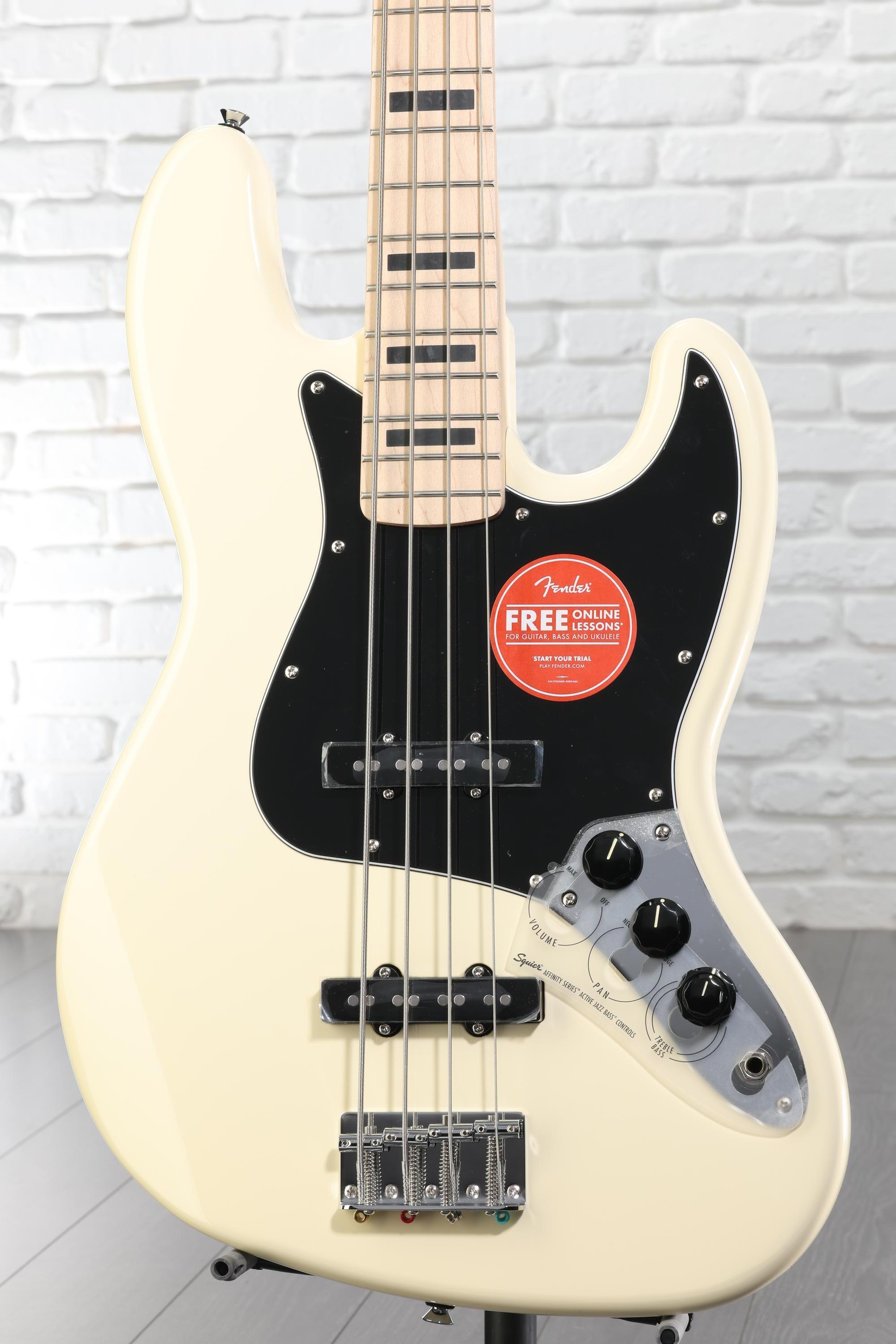 Squier Affinity Series Active Jazz Bass - Olympic White | Sweetwater