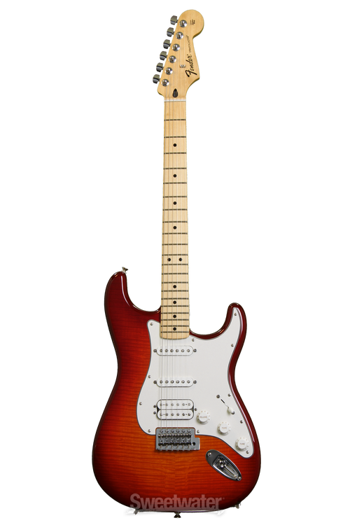 Fender Standard Stratocaster HSS Plus Top - Aged Cherry Burst with Maple  Fingerboard