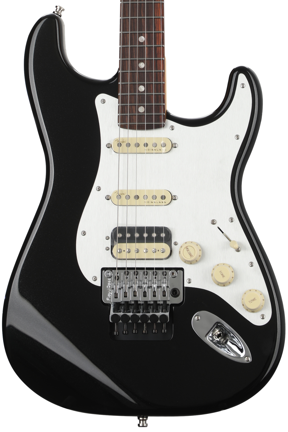 Fender American Ultra Luxe Stratocaster Floyd Rose HSS - Mystic Black with Rosewood Fingerboard