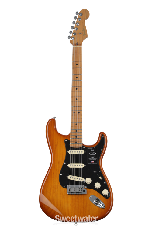 Fender American Ultra Stratocaster - Honeyburst with Roasted Maple  Fingerboard, Sweetwater Exclusive