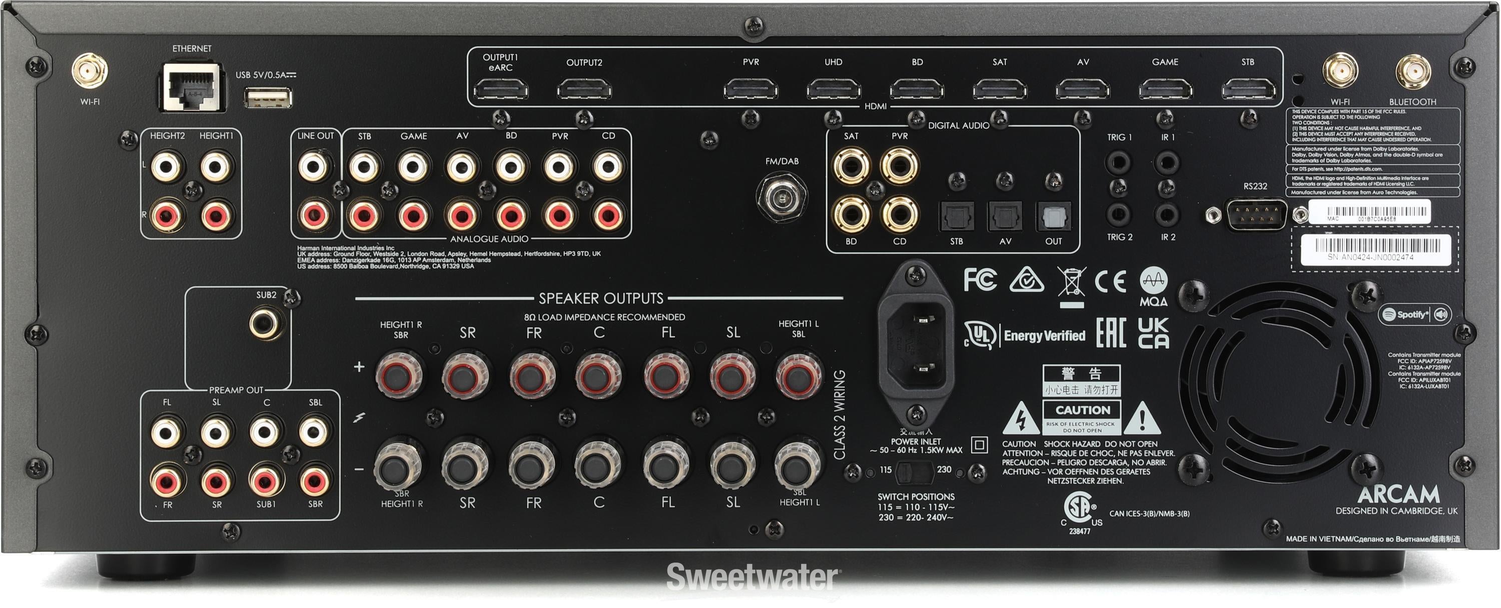 Arcam AVR11 7.2-channel Home Theater Receiver | Sweetwater