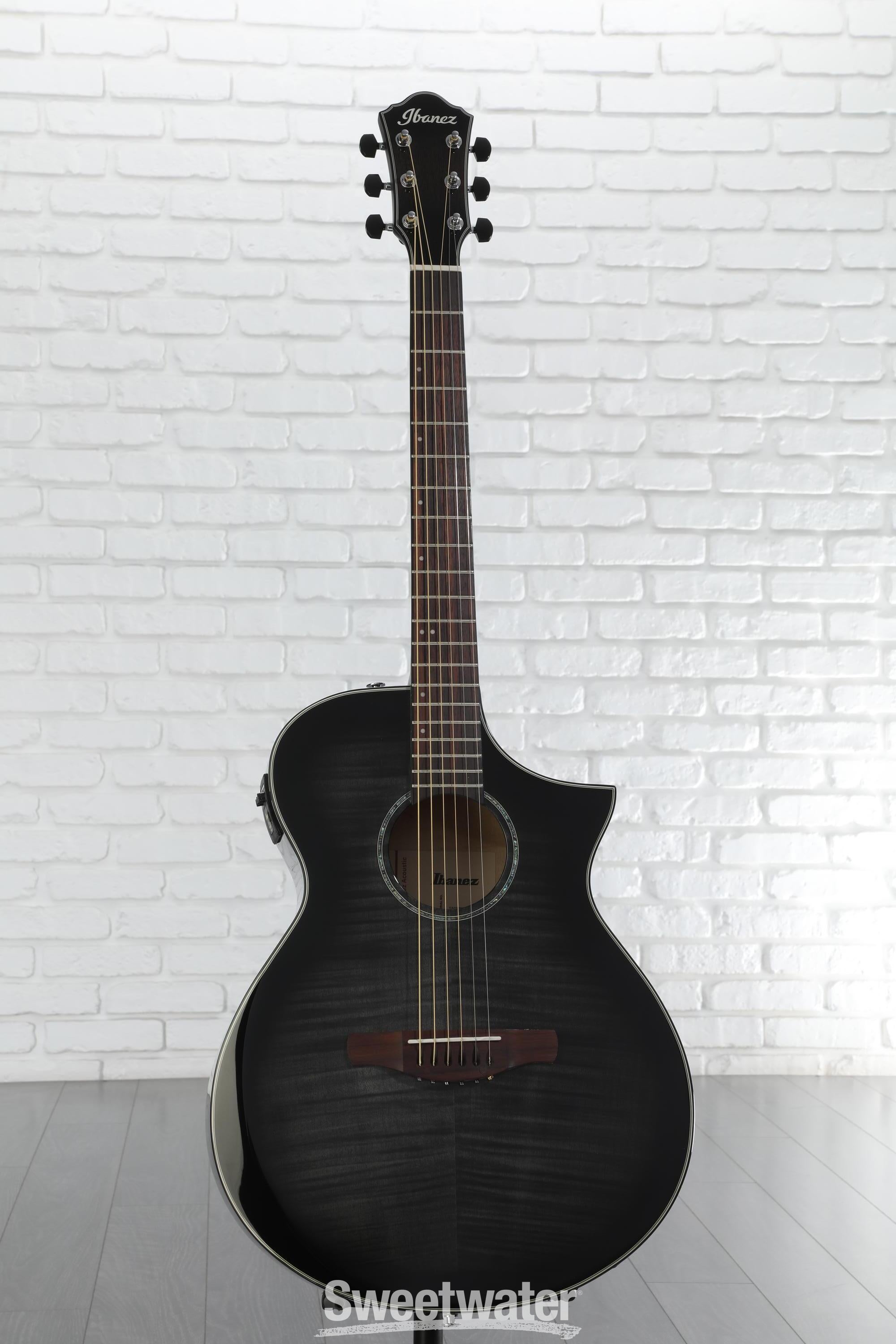 Ibanez AEWC400 Acoustic-Electric Guitar - Transparent Black