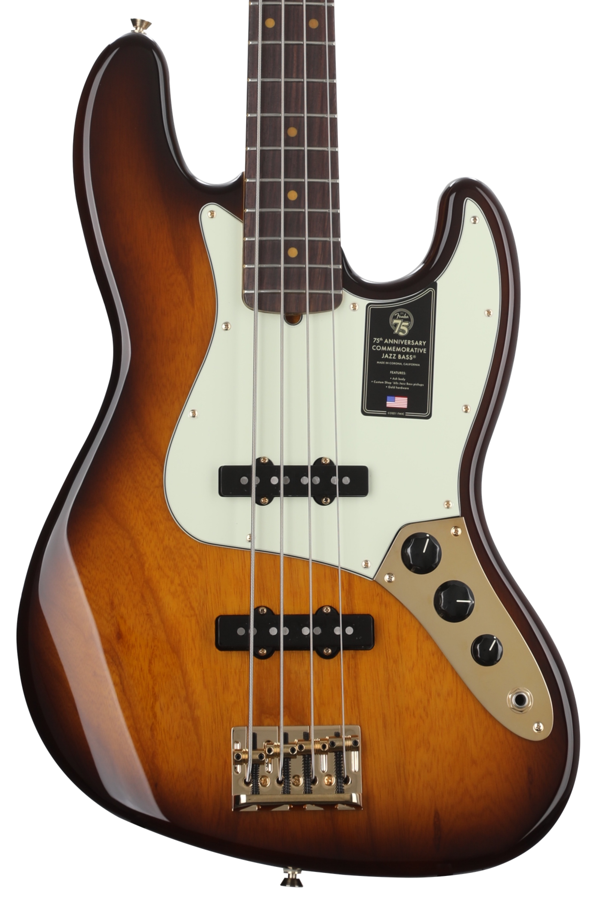 Fender 75th Anniversary Commemorative Jazz Bass - 2-color Bourbon