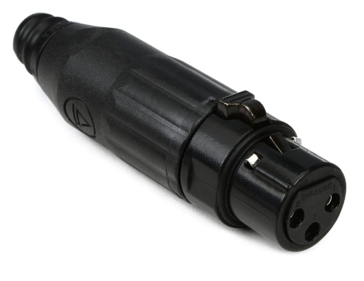 Switchcraft AAA3MBLP Low-profile Angled Male XLR Connector - Black