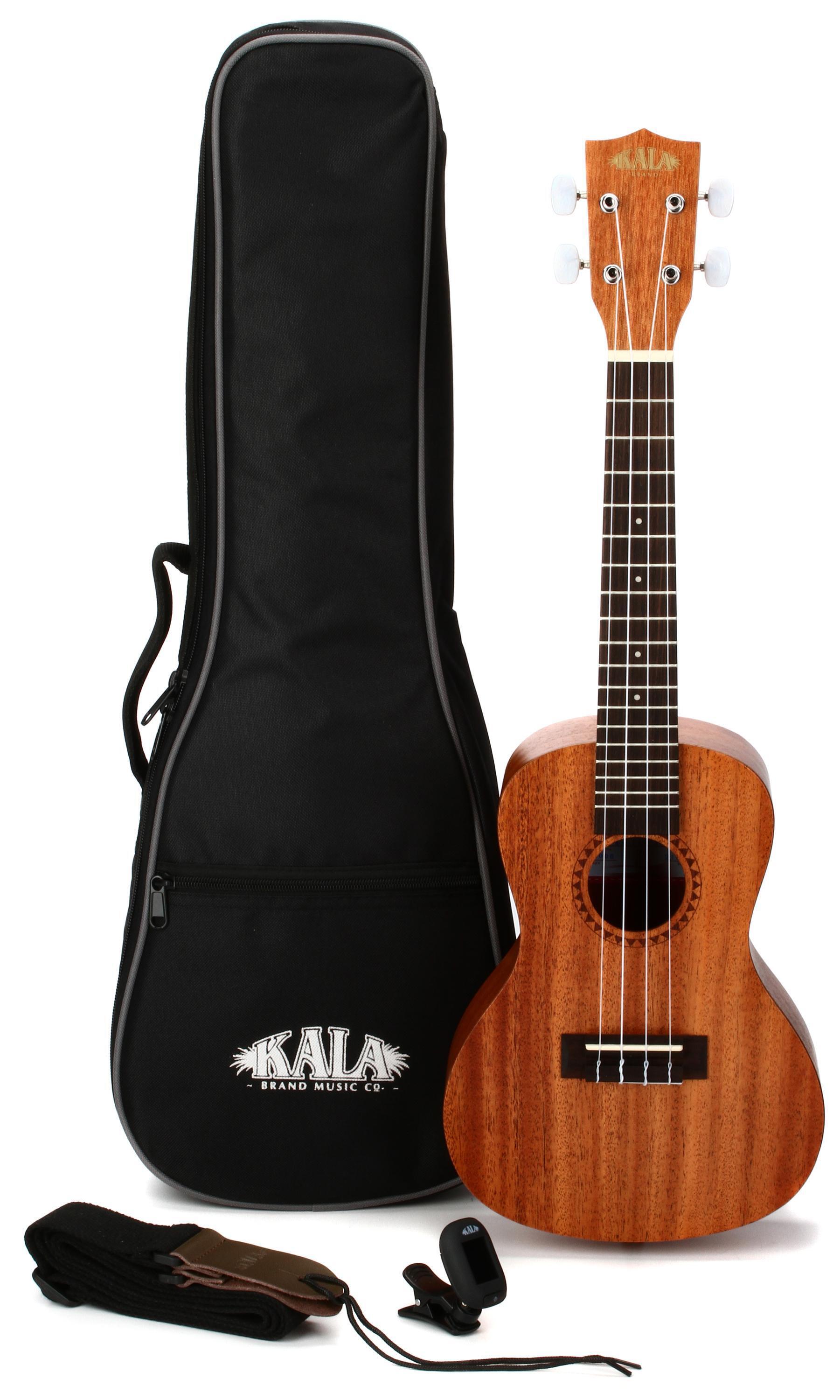 Kala KA15C Concert Ukulele Bundle Satin Mahogany Sweetwater