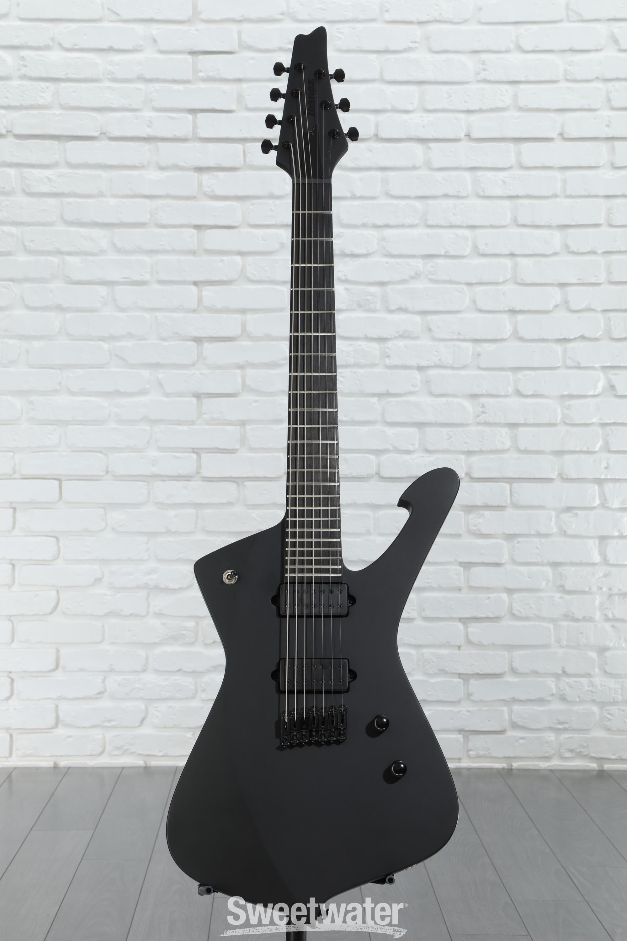 Ibanez Iron Label Iceman 7-string - Black Flat | Sweetwater