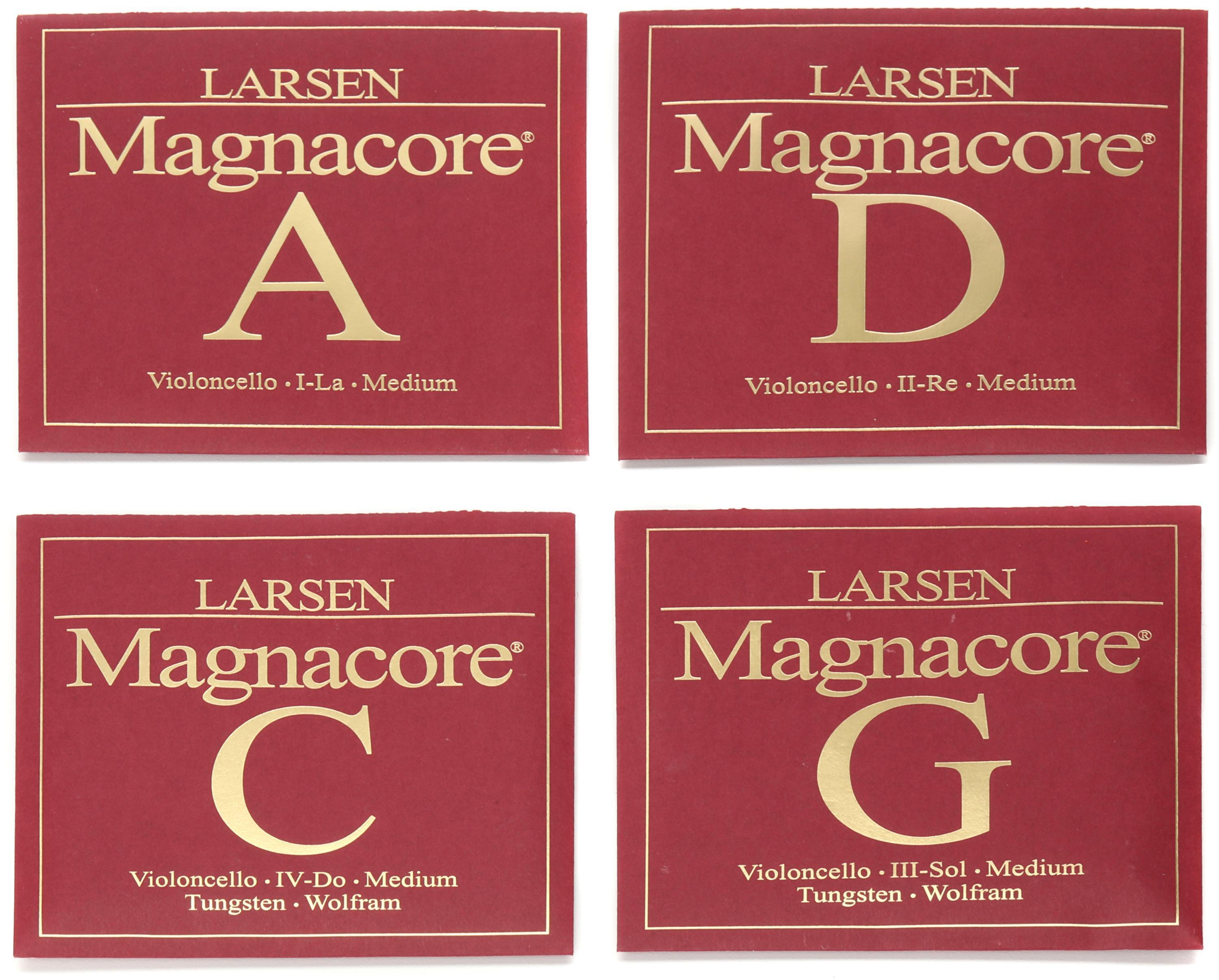 Larsen Magnacore Cello Set - 4/4 Size Medium Tension