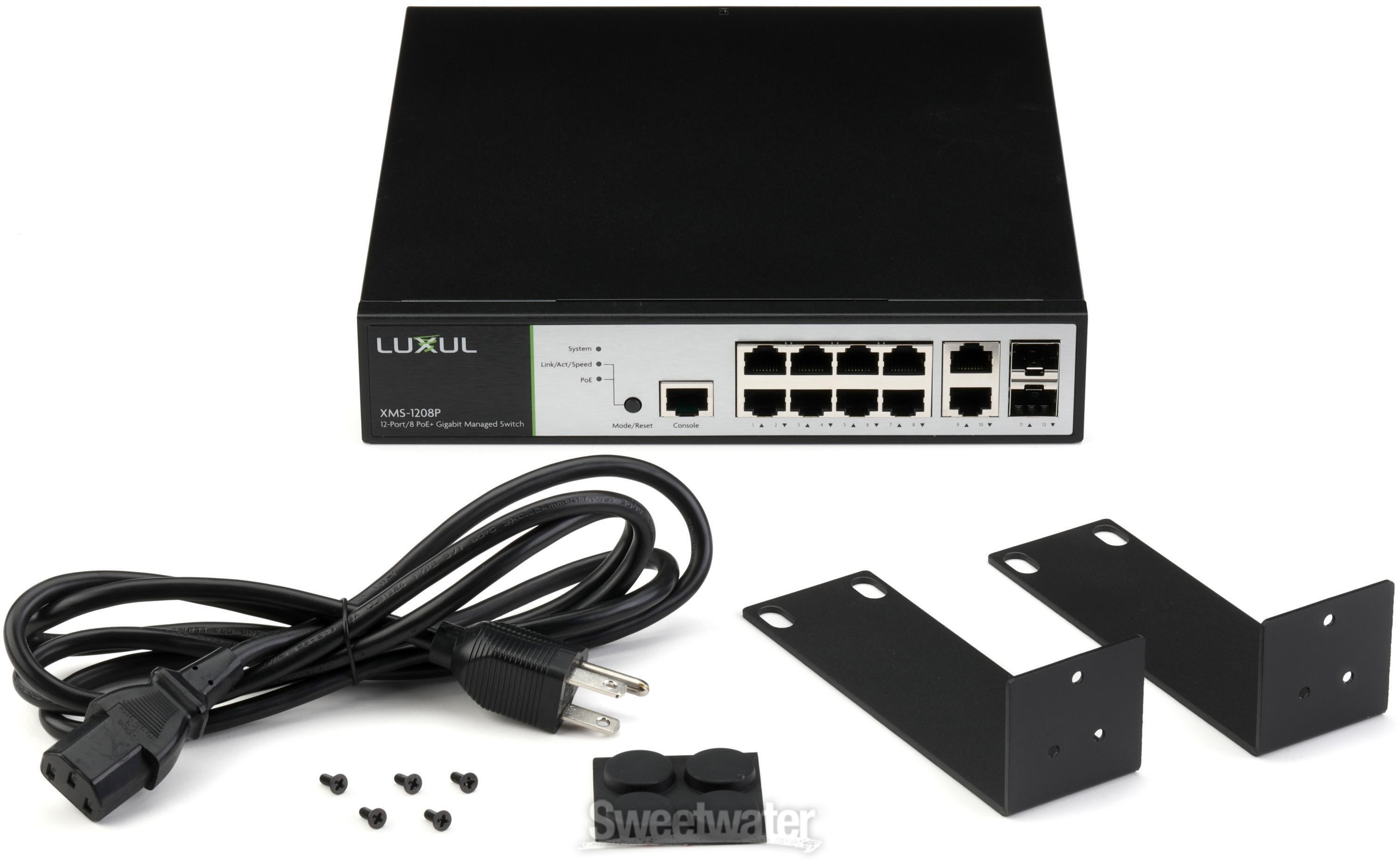 Luxul XMS-1208P 12-port/8 PoE+ Rackmount Gigabit Managed Switch