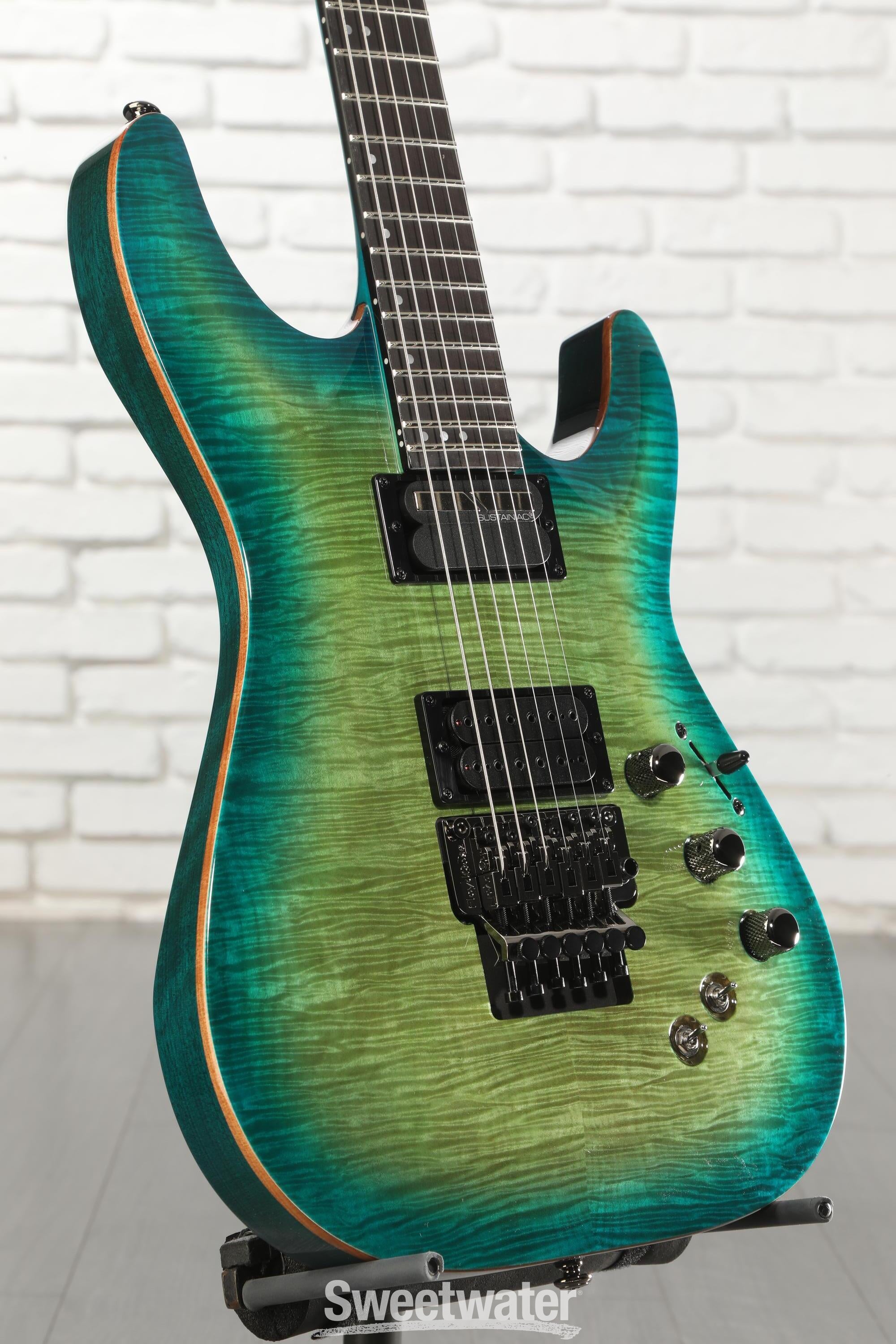 Photo of Schecter BlackJack SLS C-1 FR-S Electric Guitar - Aquaburst - Sweetwater Exclusive