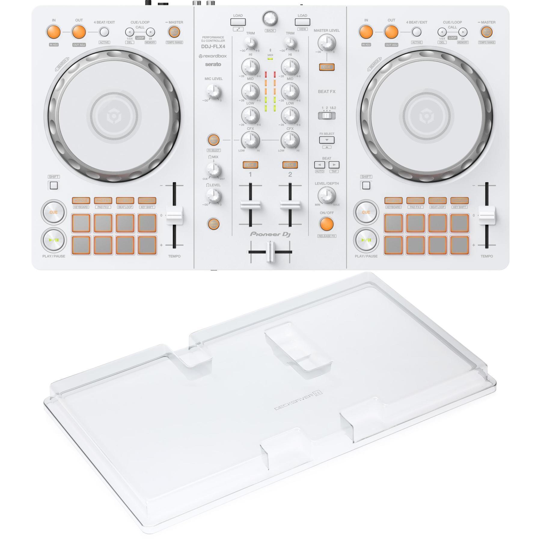 Pioneer DDJ-FLX4 DJコントローラー DECKSAVER 付き Pioneer DJ DDJ-FLX4 2-deck rekordbox and Serato DJ