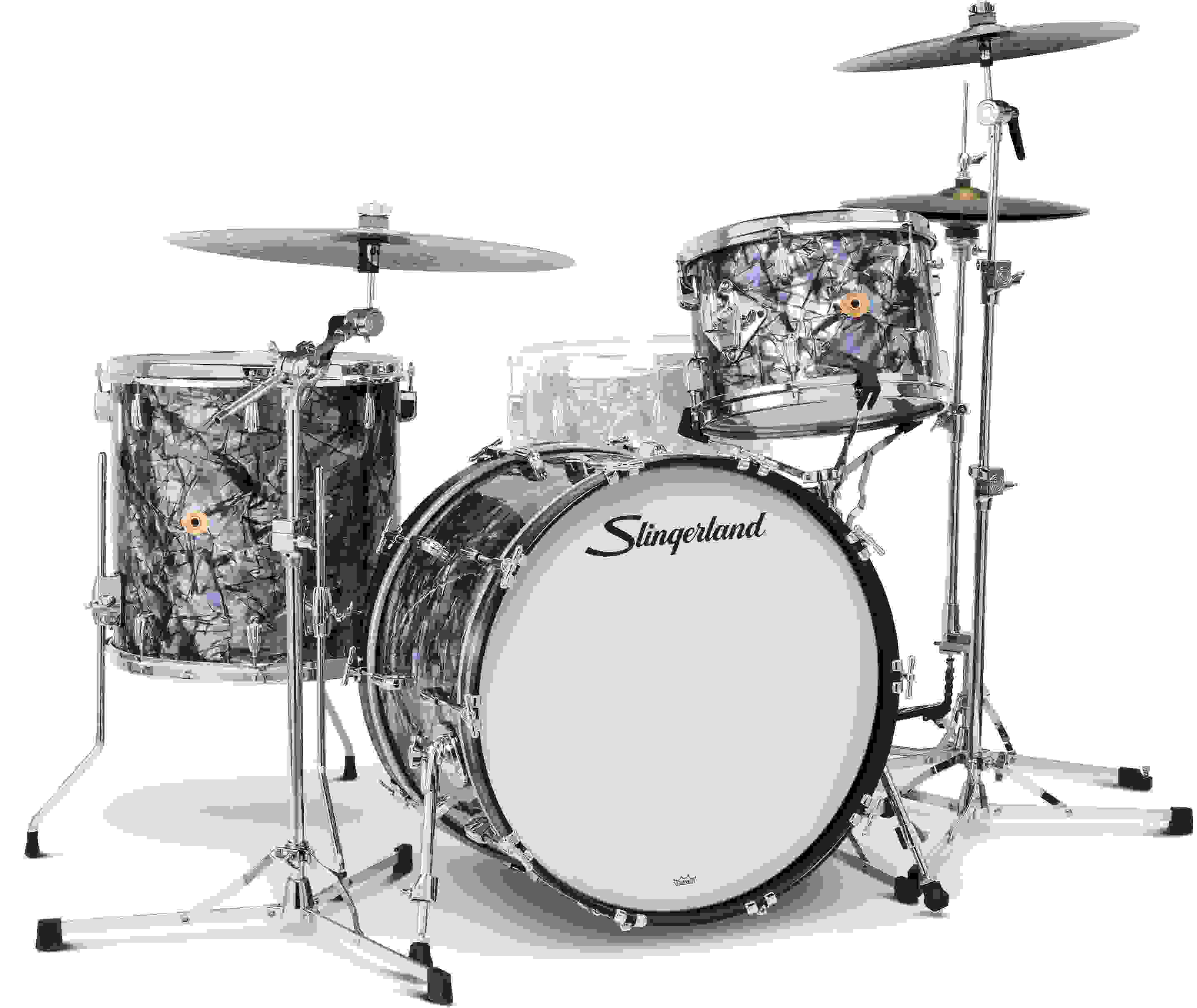 Slingerland Radio King 3-piece Shell Pack - Black Diamond Pearl Wrap