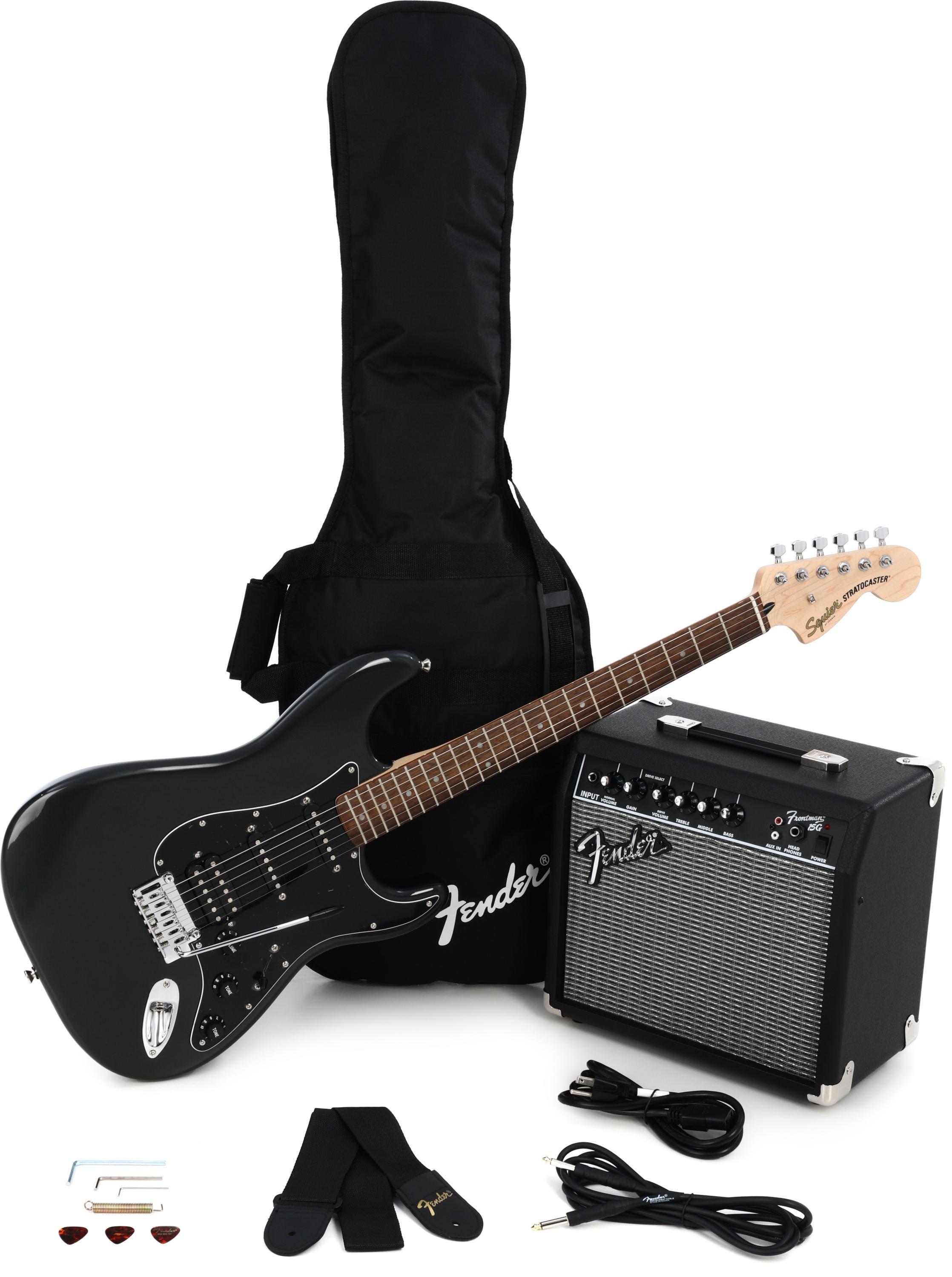 Squier Affinity Series Stratocaster HSS Pack - Charcoal Frost Metallic with  Laurel Fingerboard
