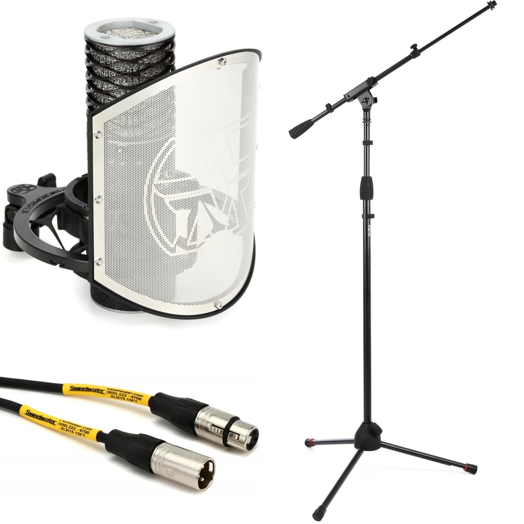 Aston Microphones Spirit Black Stand and Cable Bundle | Sweetwater