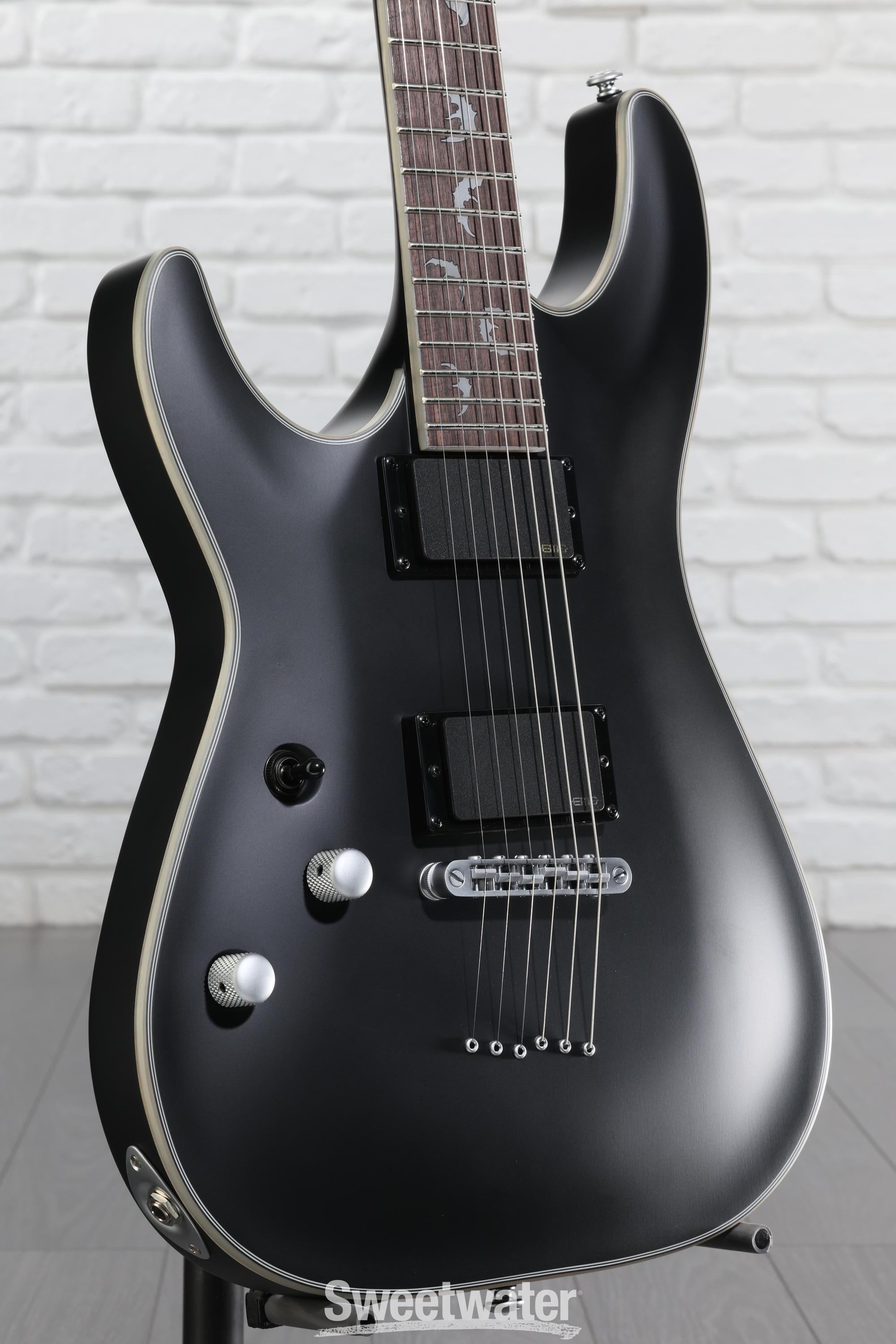 [激安] Schecter Damien Platinum 6 Schecter Damien Platinum 6 Left-Handed - Satin Black | Sweetwater