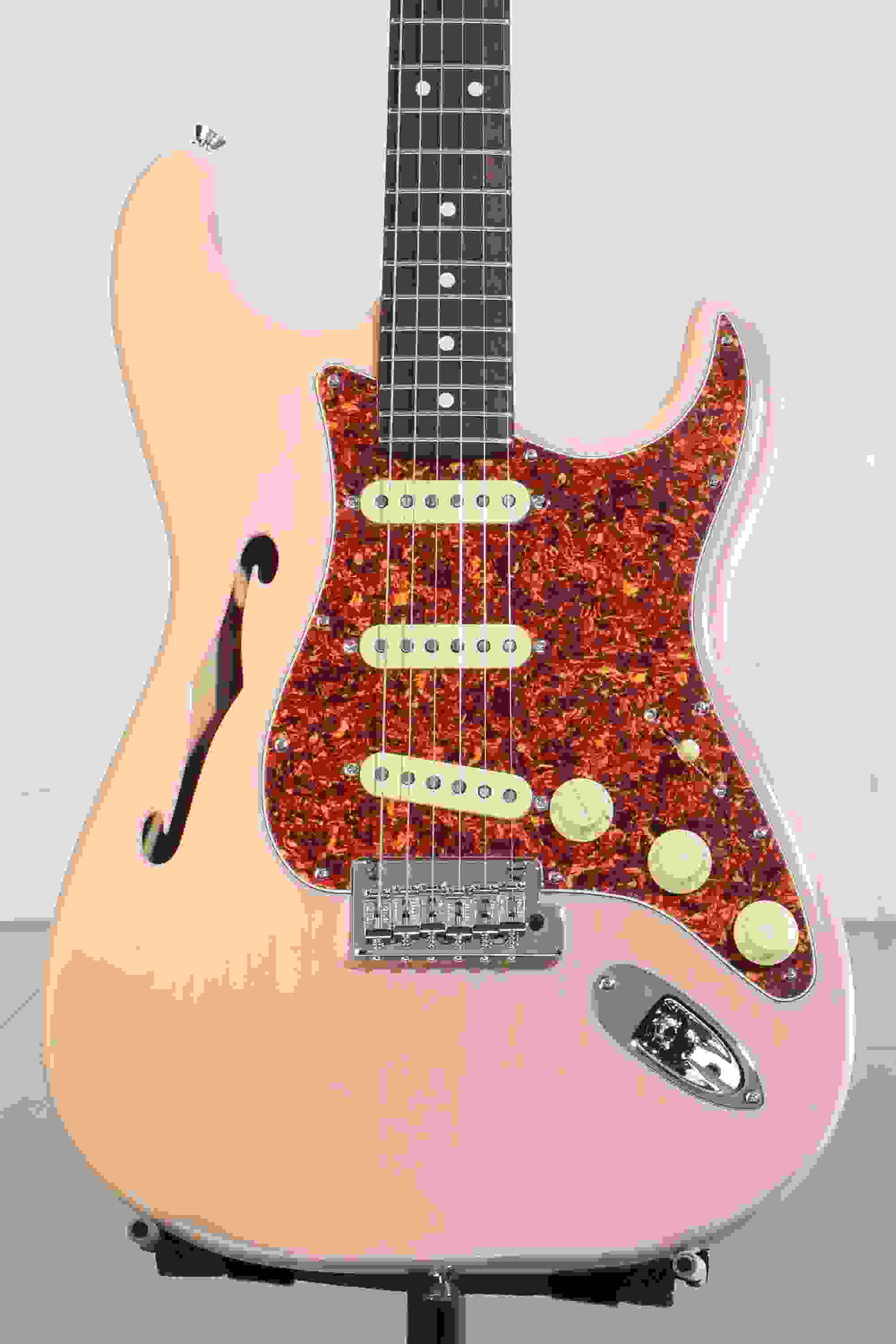 Fender American Professional II Thinline Stratocaster Electric Guitar - Transparent Shell Pink