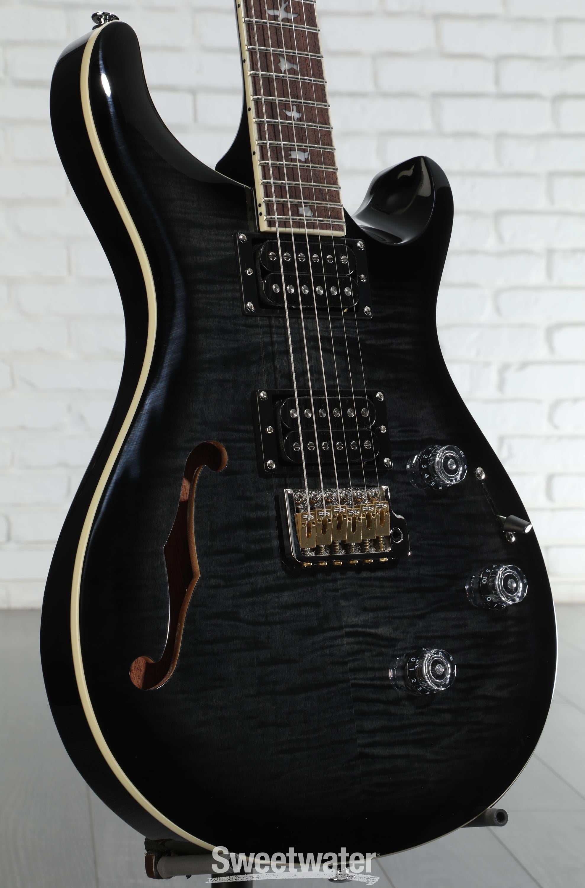 PRS SE Custom 24 Black（2012年製） PRS SE Custom 24 Semi-Hollow Piezo Electric Guitar Charcoal