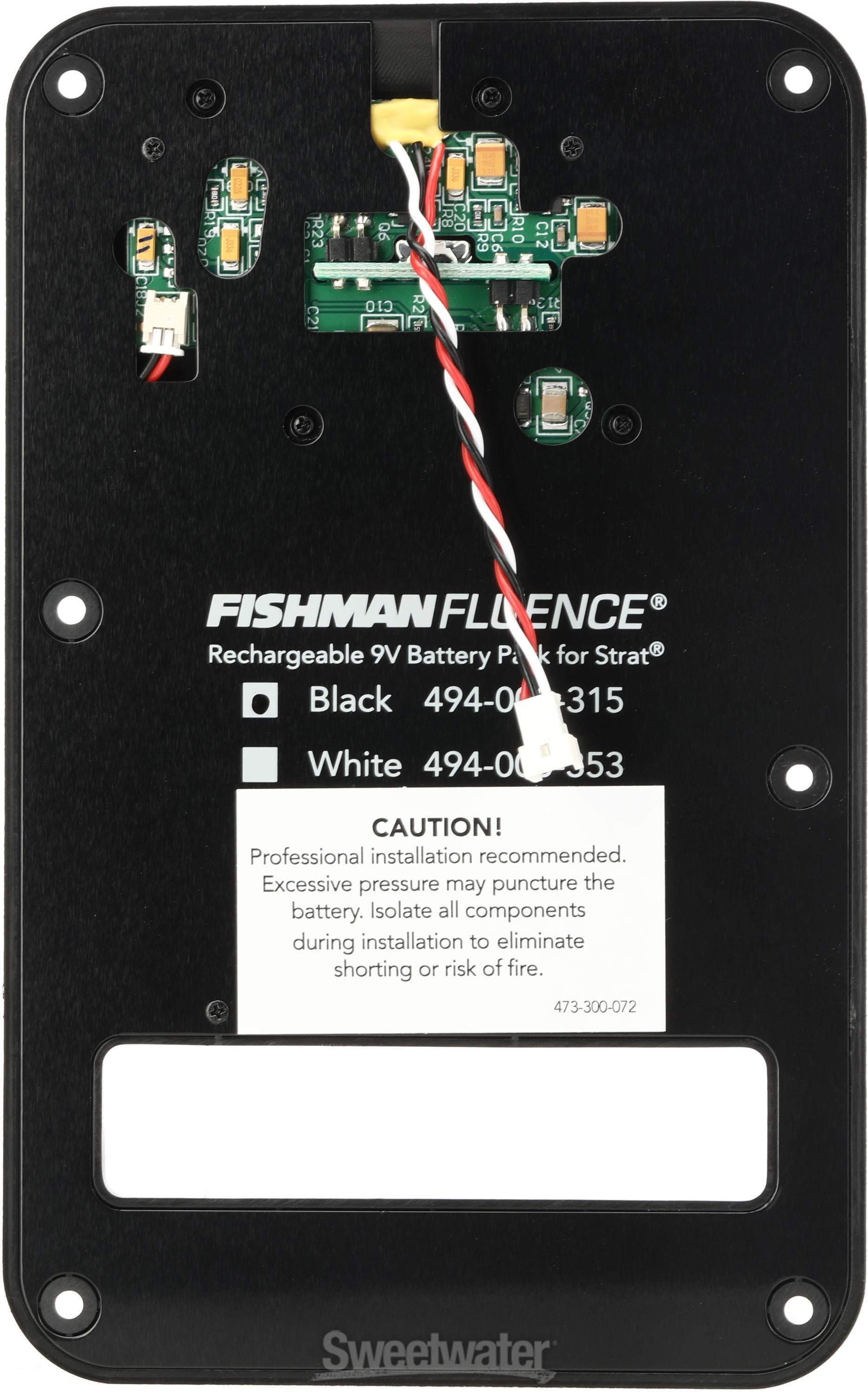 Fishman Fluence Strat Pickup Battery Pack - Black | Sweetwater