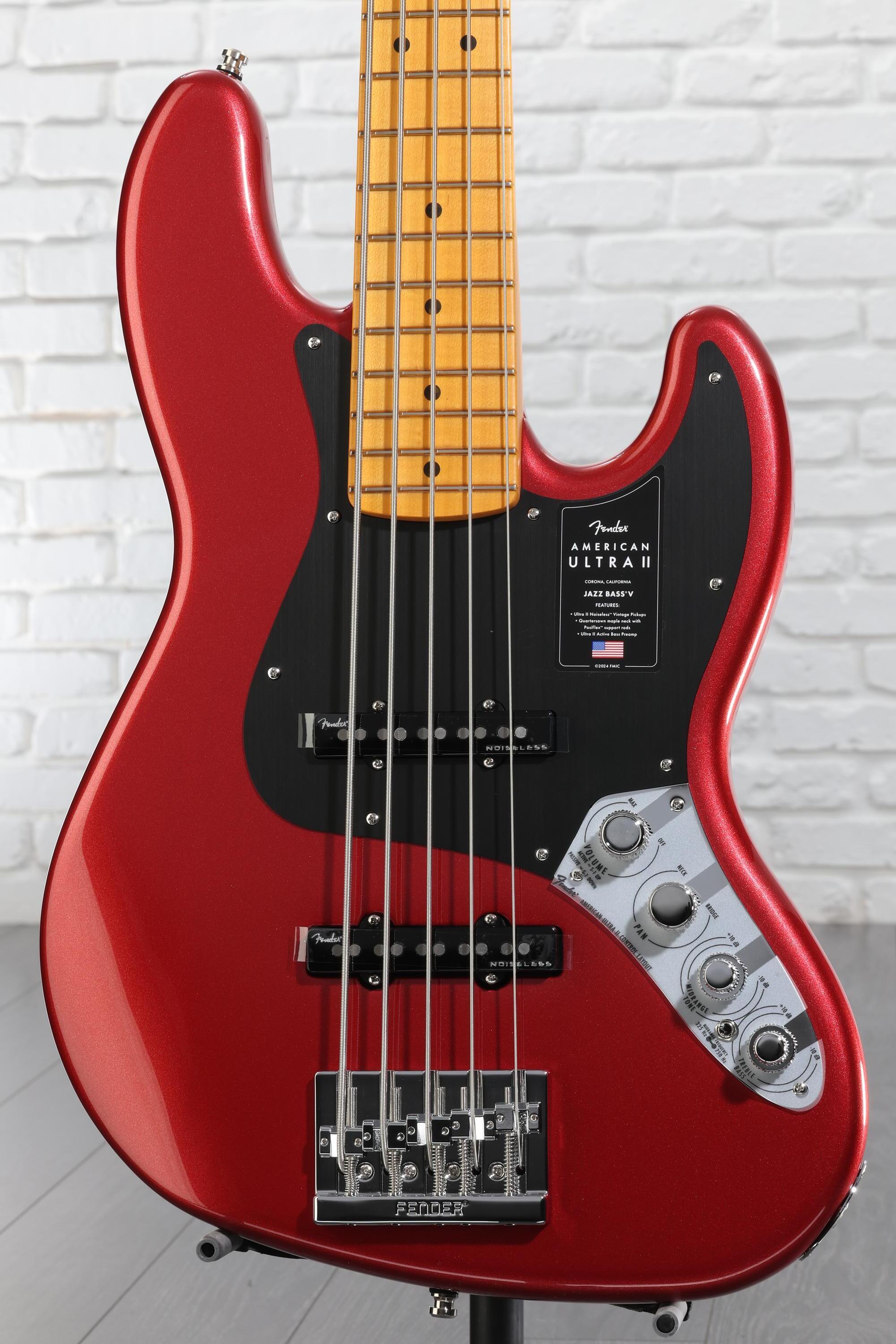 ベース Fender American Ultra Jazz Bass V USA Fender American Ultra II Jazz Bass V - Sinister Red, Maple