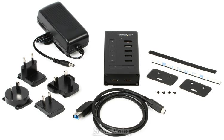 StarTech.com 7-Port USB-C Hub, 5x USB-A + 2x USB-C, Self-Powered w/ 65W  Power Supply, USB 3.1 10Gbps Hub w/ BC1.2 Charging, Desktop/Laptop USB Hub  with 3ft Locking USB-IF Certified Cable