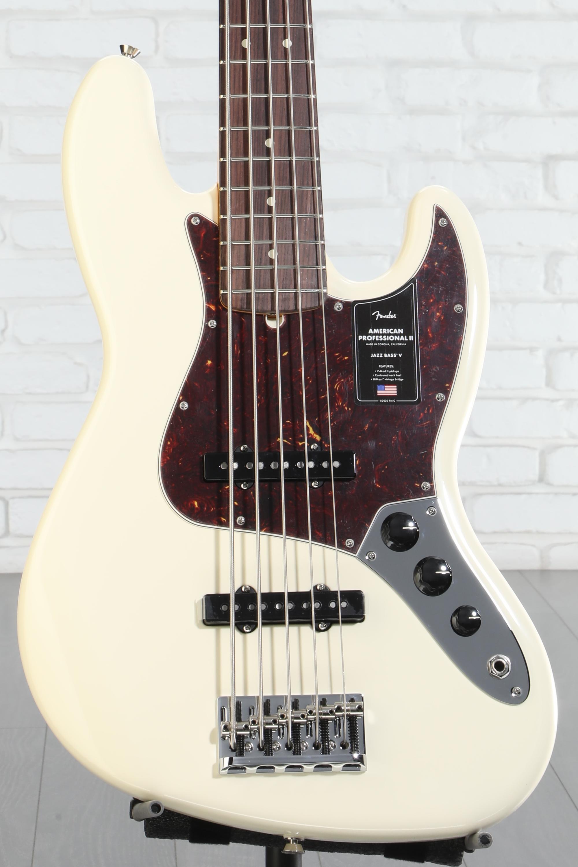 ベース Fender American Professional Jazz Bass V Fender American Professional II Jazz Bass V - Olympic White