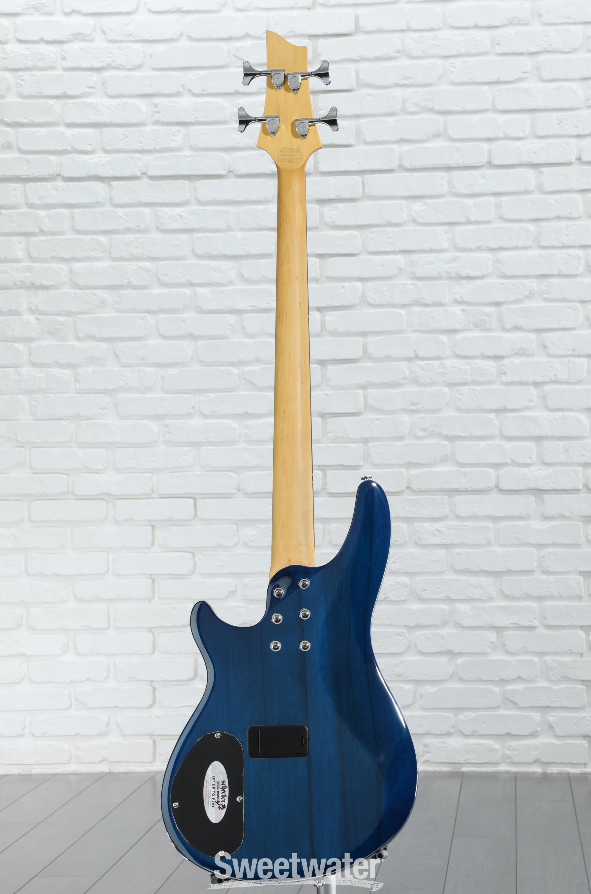 Schecter C-4 Plus Bass Guitar - Ocean Blue Burst | Sweetwater Schecter C-4 Plus Bass Guitar - Ocean Blue Burst | Sweetwater