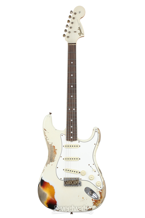 Fender Custom Shop Limited-edition '67 Stratocaster Heavy Relic - Aged  Olympic White over 3-Color Sunburst
