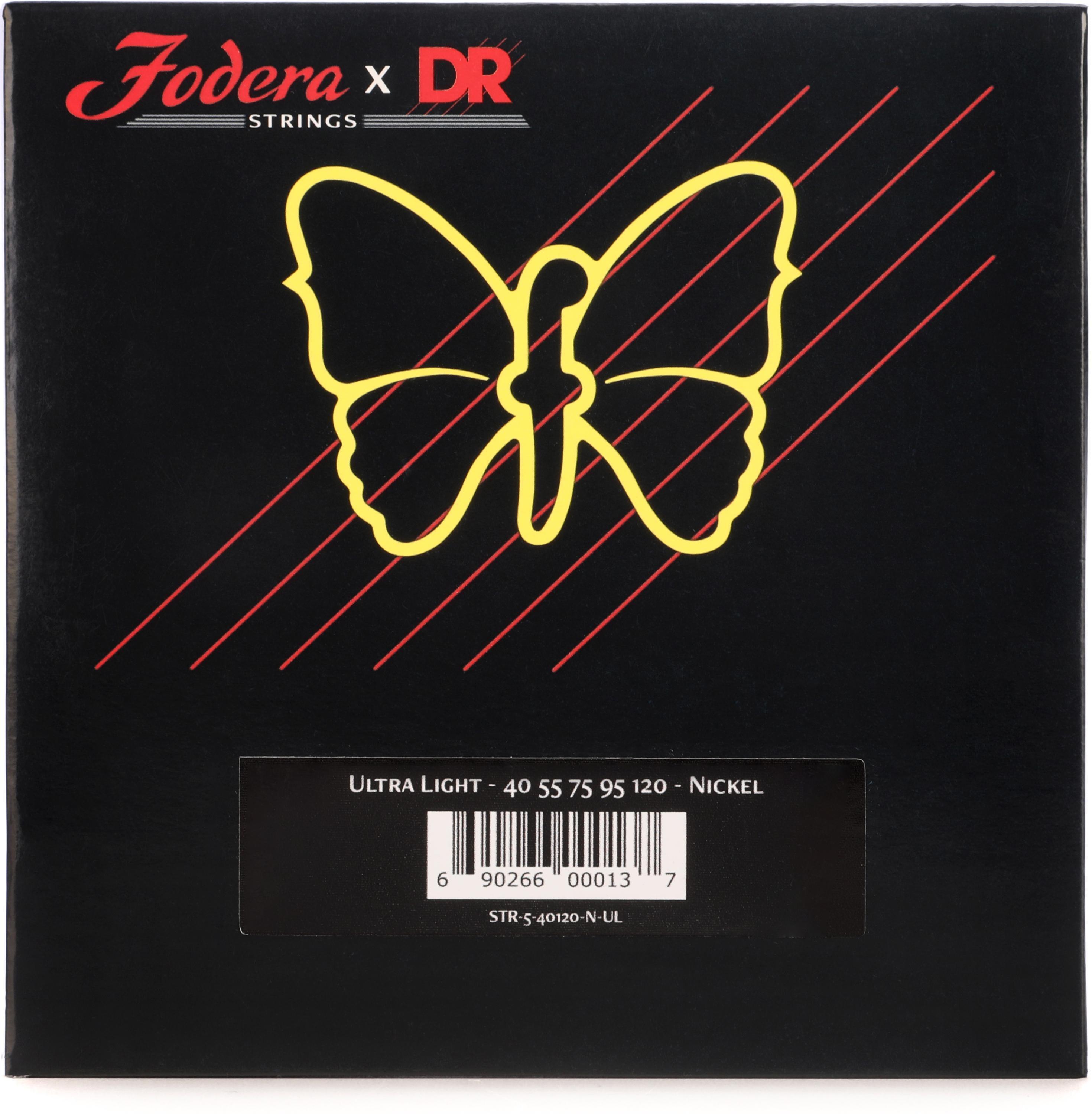 Photo of Fodera x DR 40120 Nickel Roundwound 5-string Bass Guitar Strings - .040 - .120