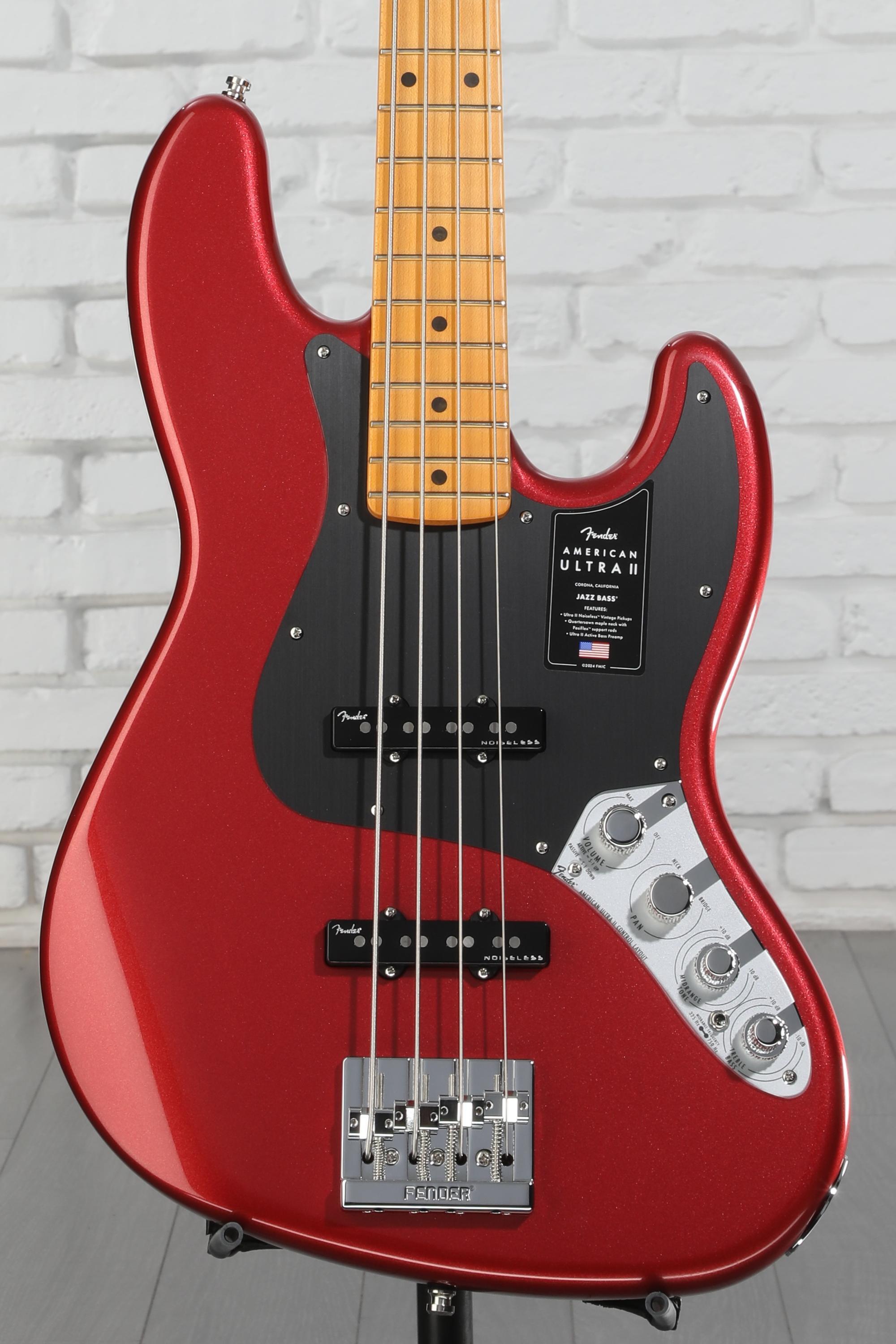 ベース FENDER American Ultra II Jazz Bass Fender American Ultra II Jazz Bass - Sinister Red, Maple