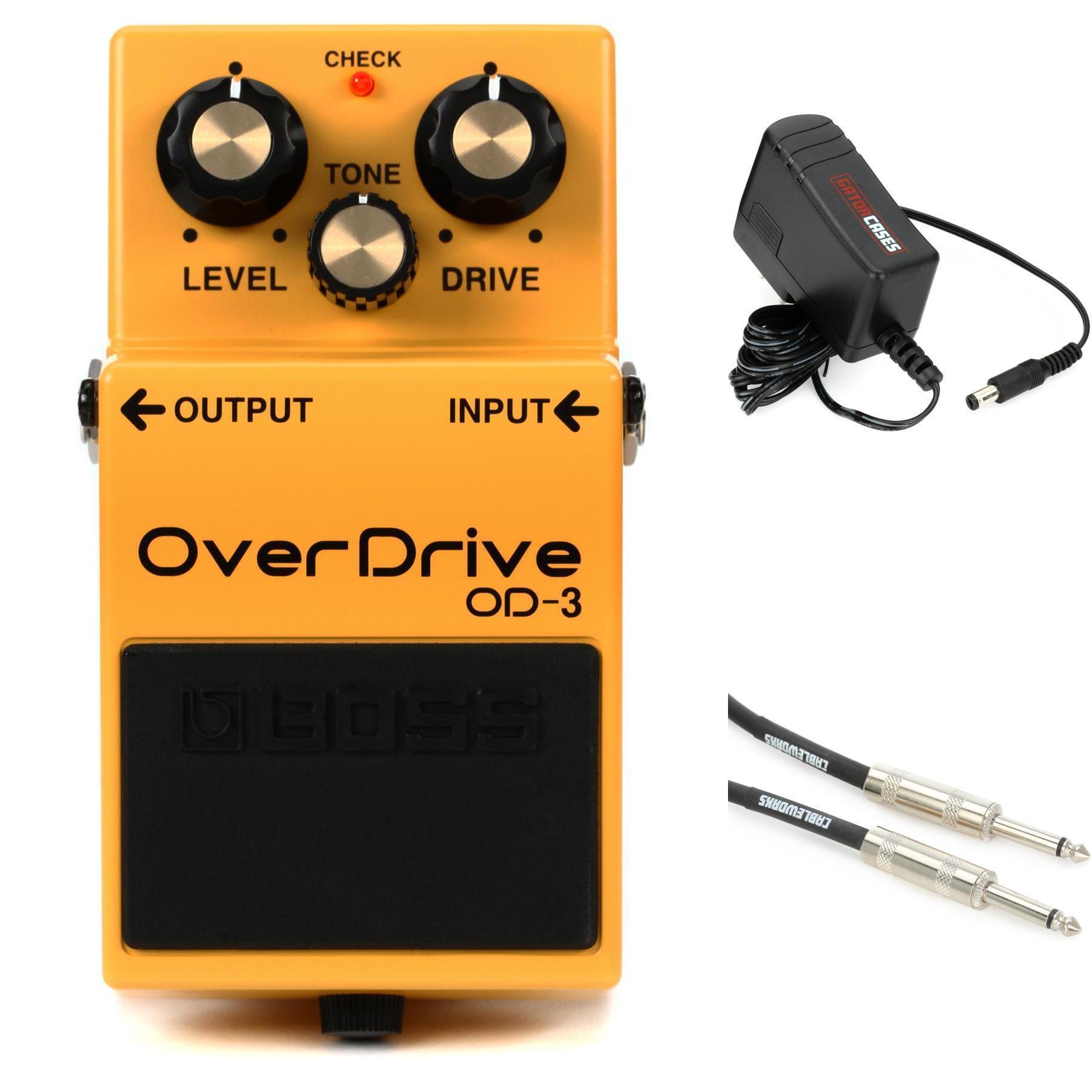 Boss OD-3 Overdrive Pedal with EBS Patch Cables | Sweetwater