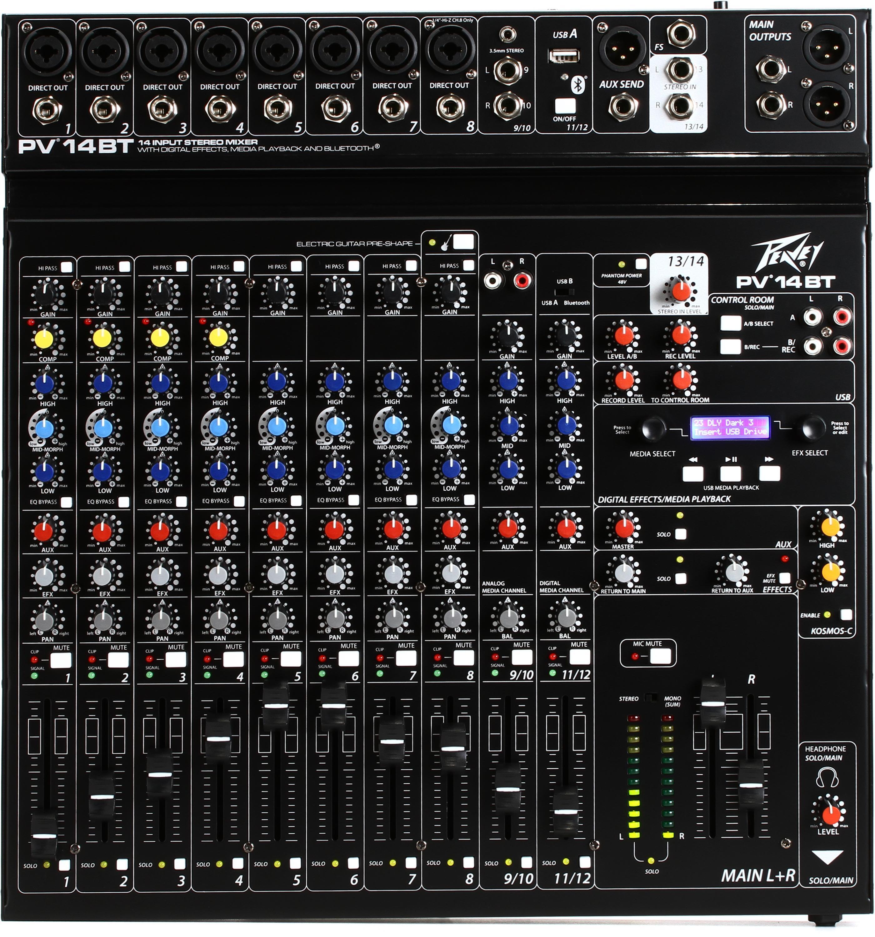 Mixer　with　Peavey　Effects　and　Sweetwater　PV　BT　14　Bluetooth