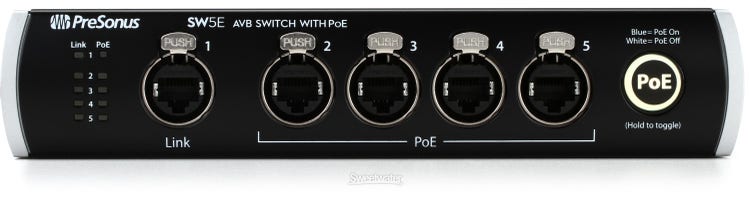 PreSonus SW5E 5-port Audio Video Bridging Switch with PoE
