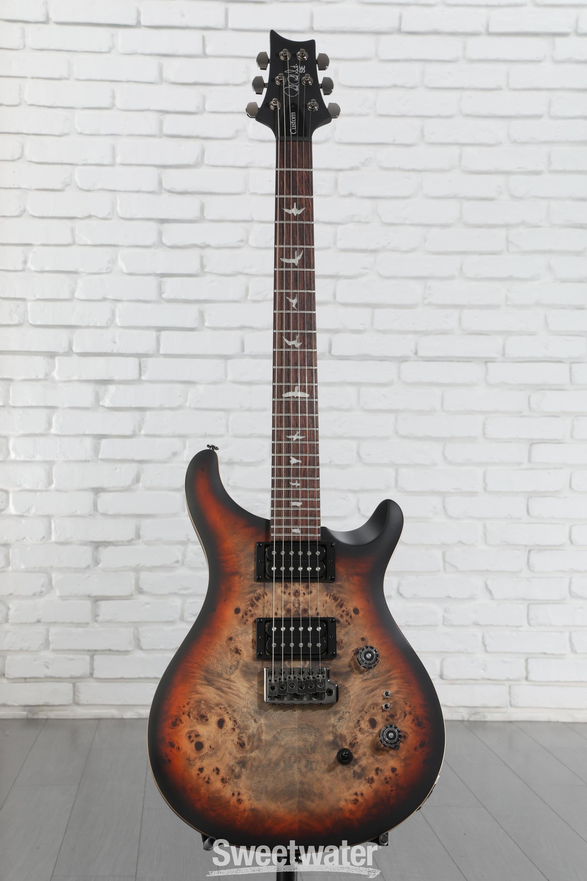 PRS SE Custom 24-08 Exotic Electric Guitar - Charcoal Cherry