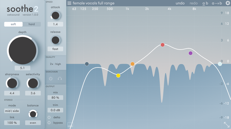 Oeksound soothe2 Dynamic Resonance Suppressor Plug-in