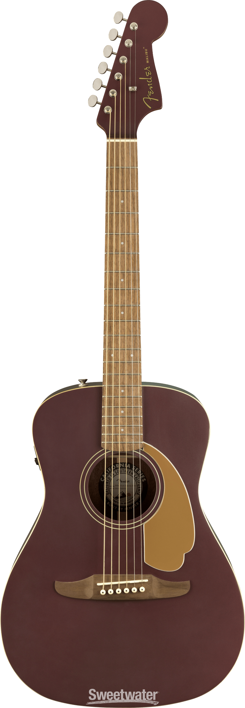 ギター Fender Malibu Player (Burgundy Satin) Fender Malibu Player Acoustic-Electric Guitar - Burgundy