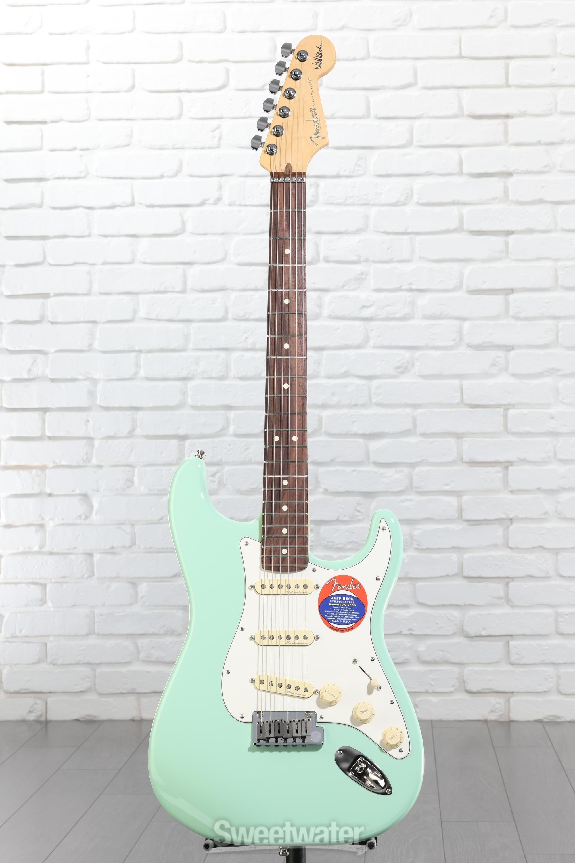 ギター Fender USA Jeff Beck Stratocaster Fender Jeff Beck Stratocaster - Surf Green with Rosewood