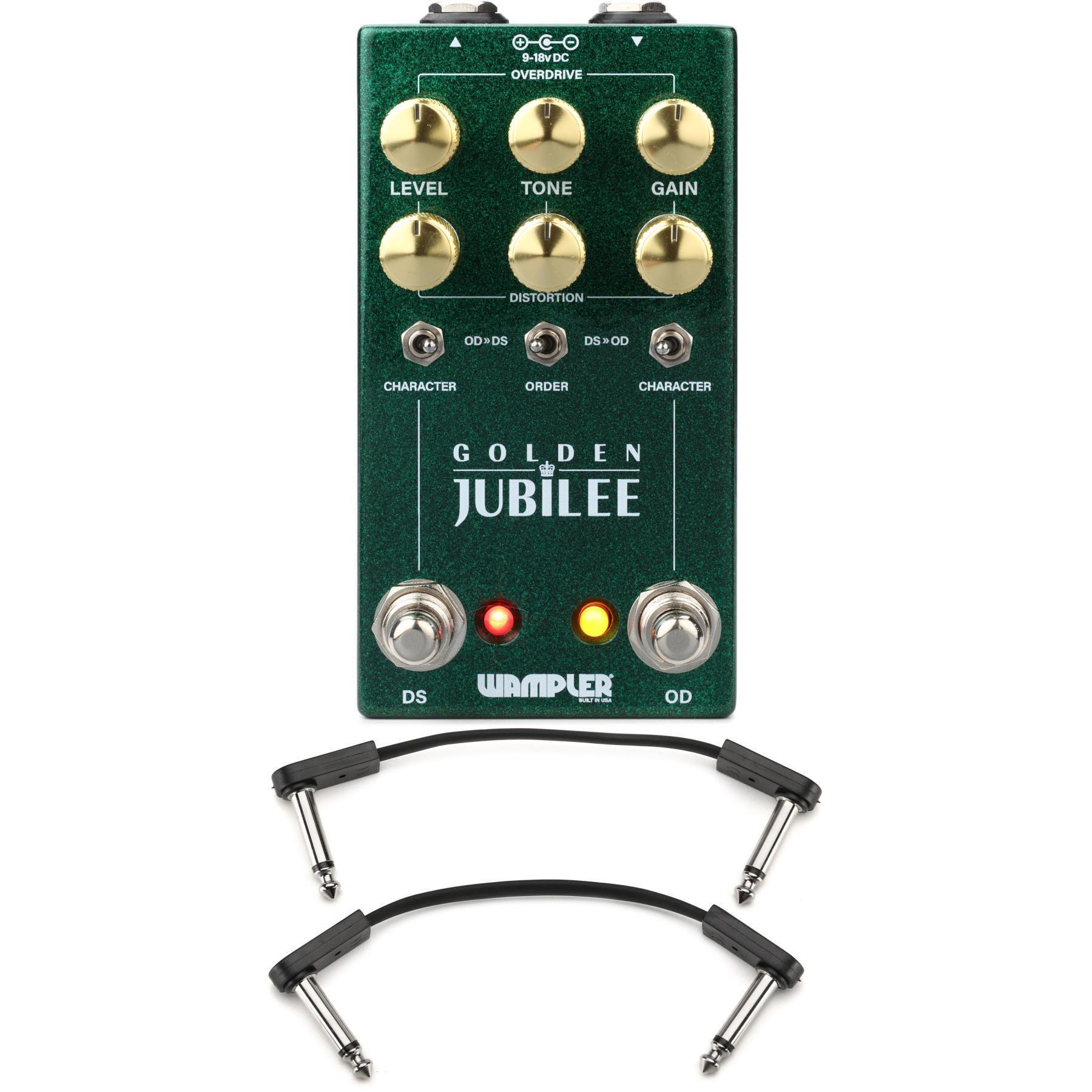 Photo of Wampler Golden Jubilee Overdrive and Distortion Pedal with EBS Patch Cables
