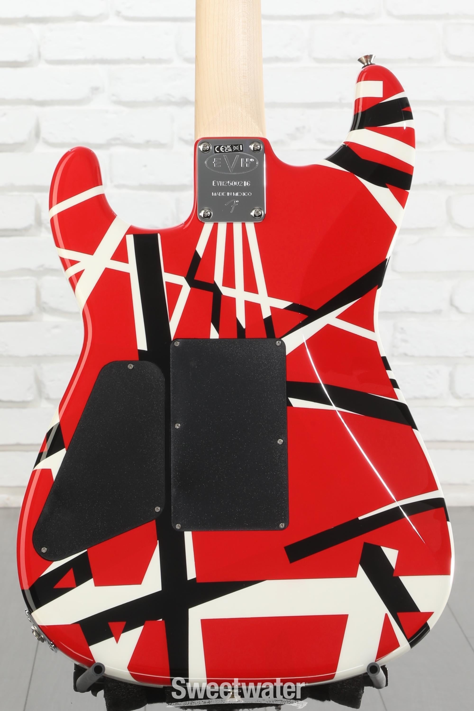 EVH Striped Series - Red with Black and White Stripes | Sweetwater