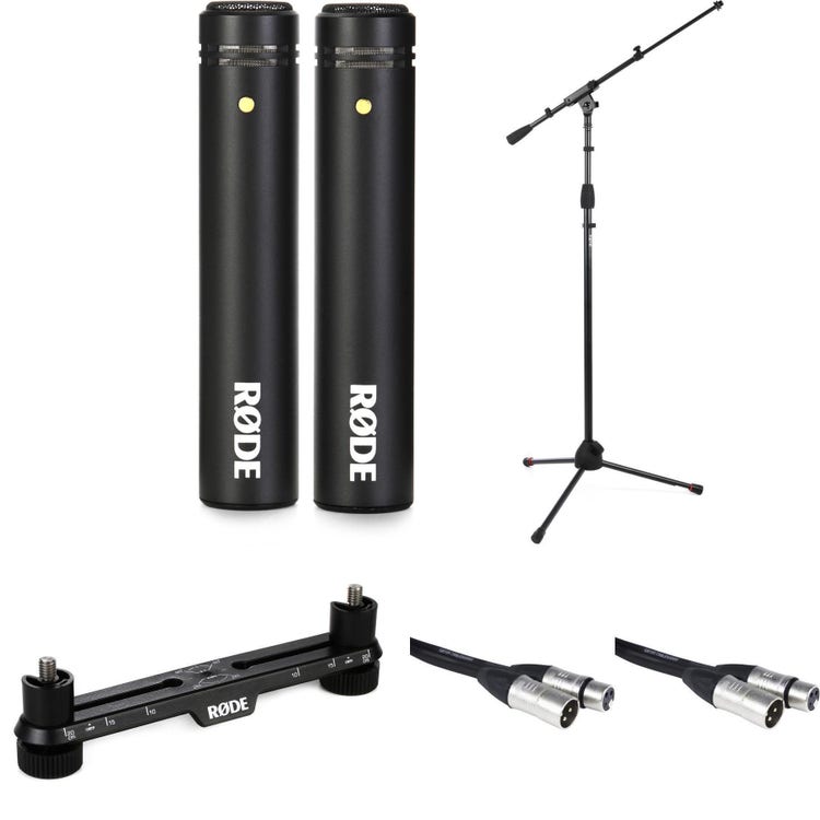 Rode M5 Matched Pair Bundle with Stereo Bar, Stand, and Cables  